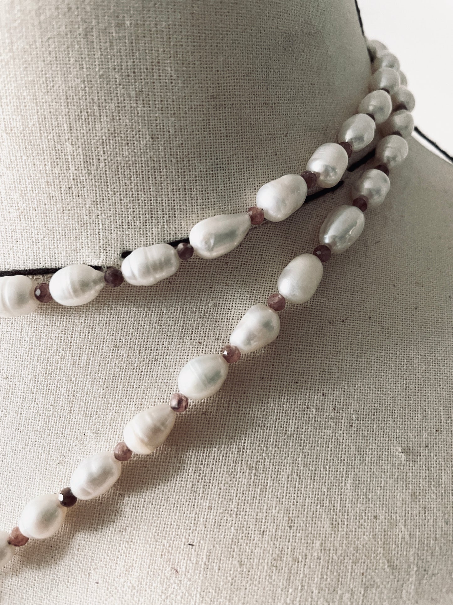 VXP11 Pearl Limited Edition Moonstone Necklace Long chain Handcrafted Choker-MEKERA STUDIOS