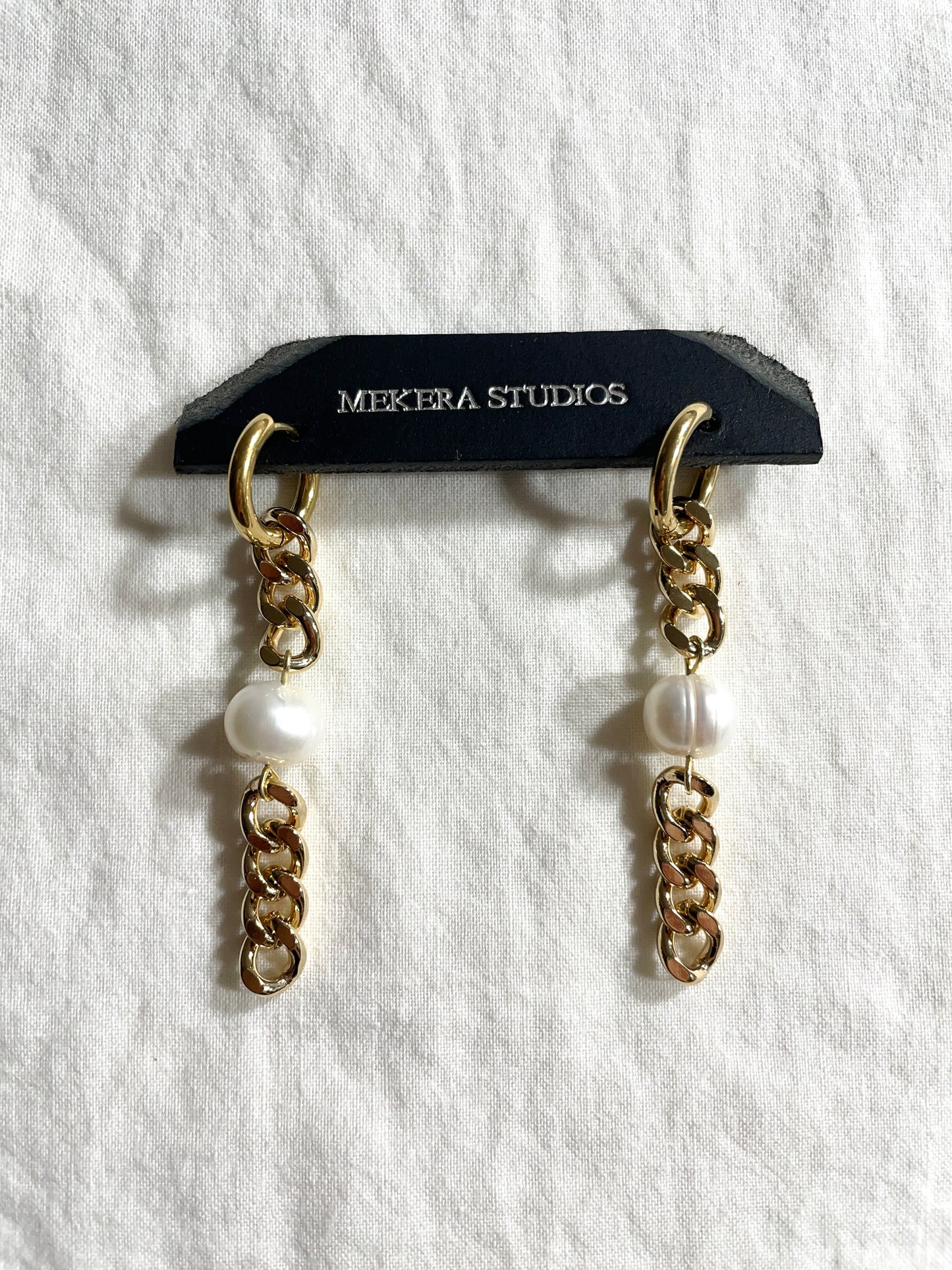 Pearl Gold Earrings J-10 Collection { J } Baroque Pearl - MEKERA STUDIOS