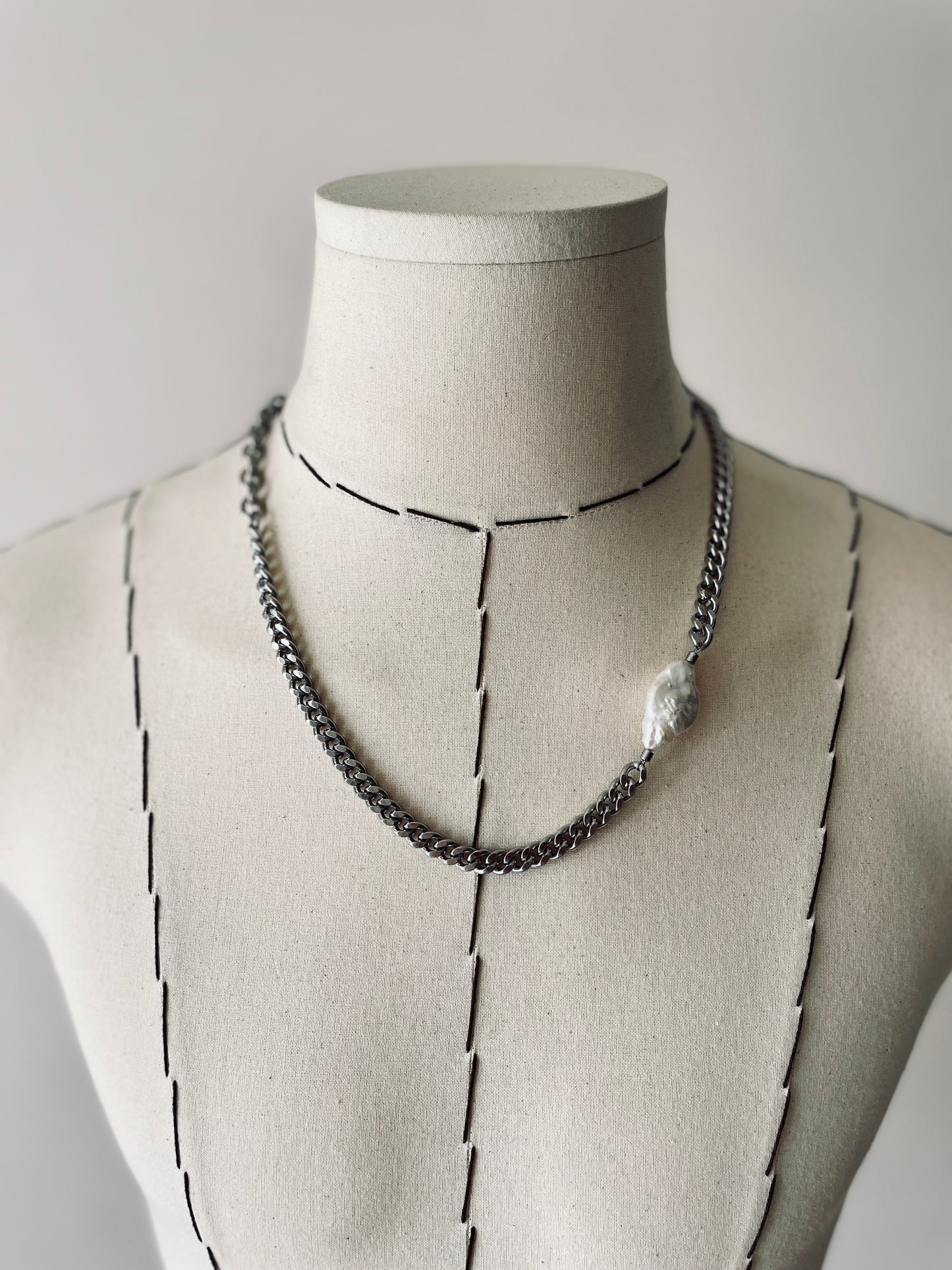 BPC1 Baroque pearl Limited Edition Handcrafted Necklace Long chain Choker - MEKERA STUDIOS