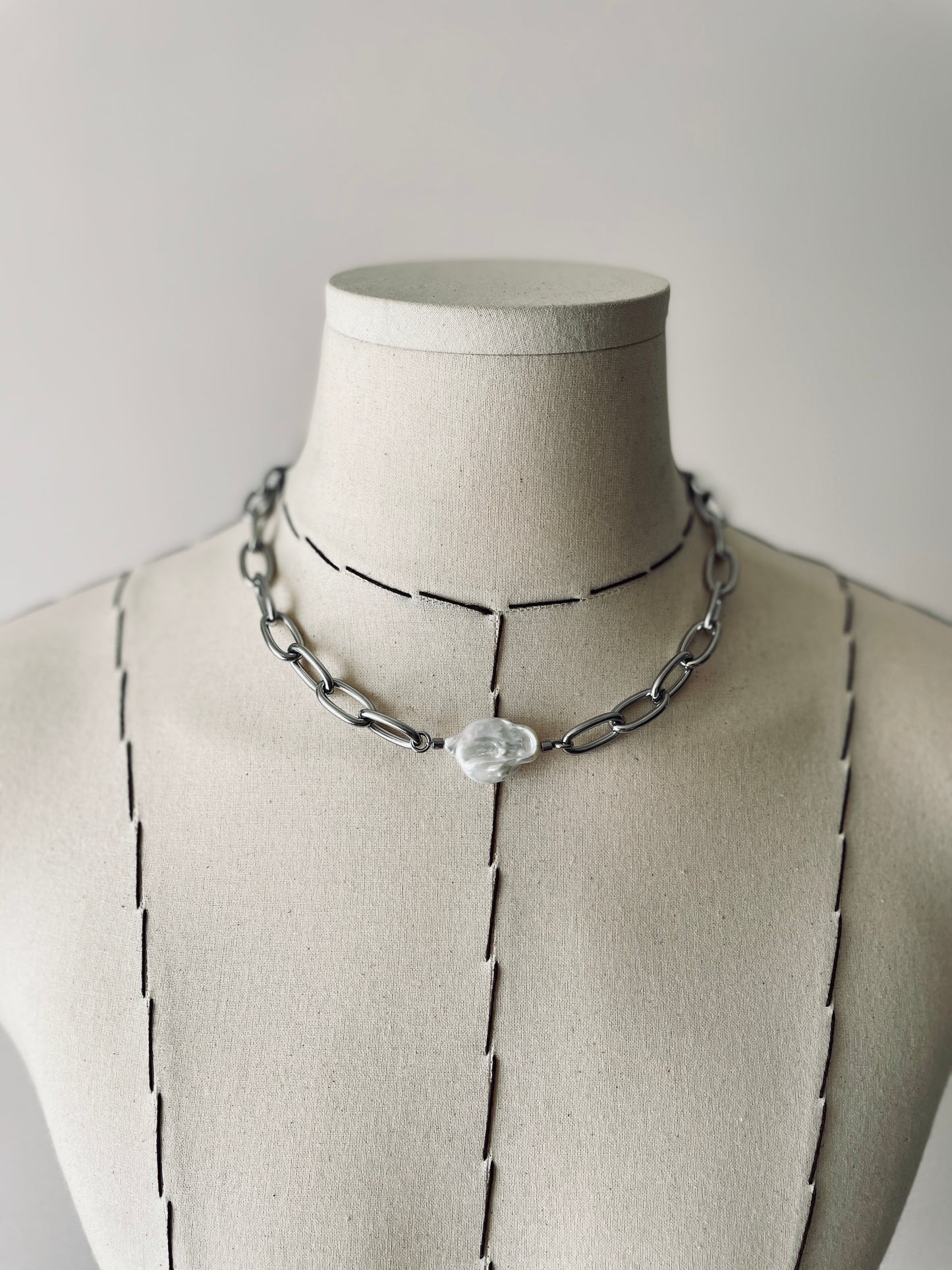 BPC2 Baroque pearl Limited Edition Handcrafted Necklace Long chain Choker - MEKERA STUDIOS