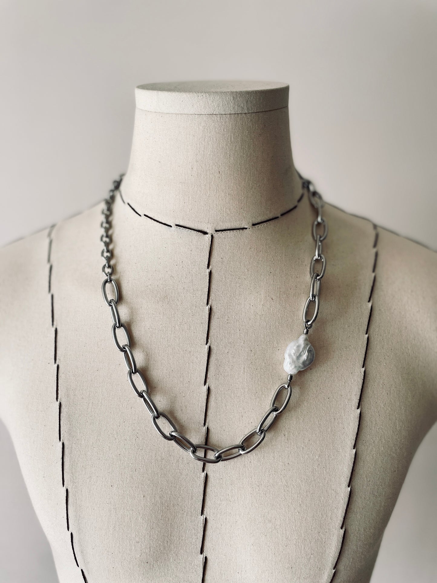 BPC2 Baroque pearl Limited Edition Handcrafted Necklace Long chain Choker - MEKERA STUDIOS