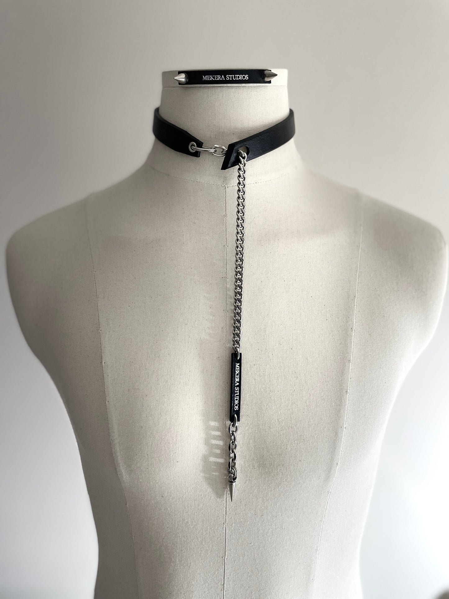 Handcrafted Italian Leather Choker M-1 Limited Edition Handcrafted - MEKERA STUDIOS