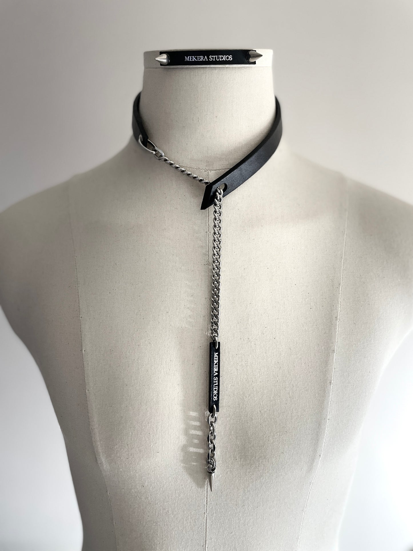 Handcrafted Italian Leather Choker M-1 Limited Edition Handcrafted - MEKERA STUDIOS