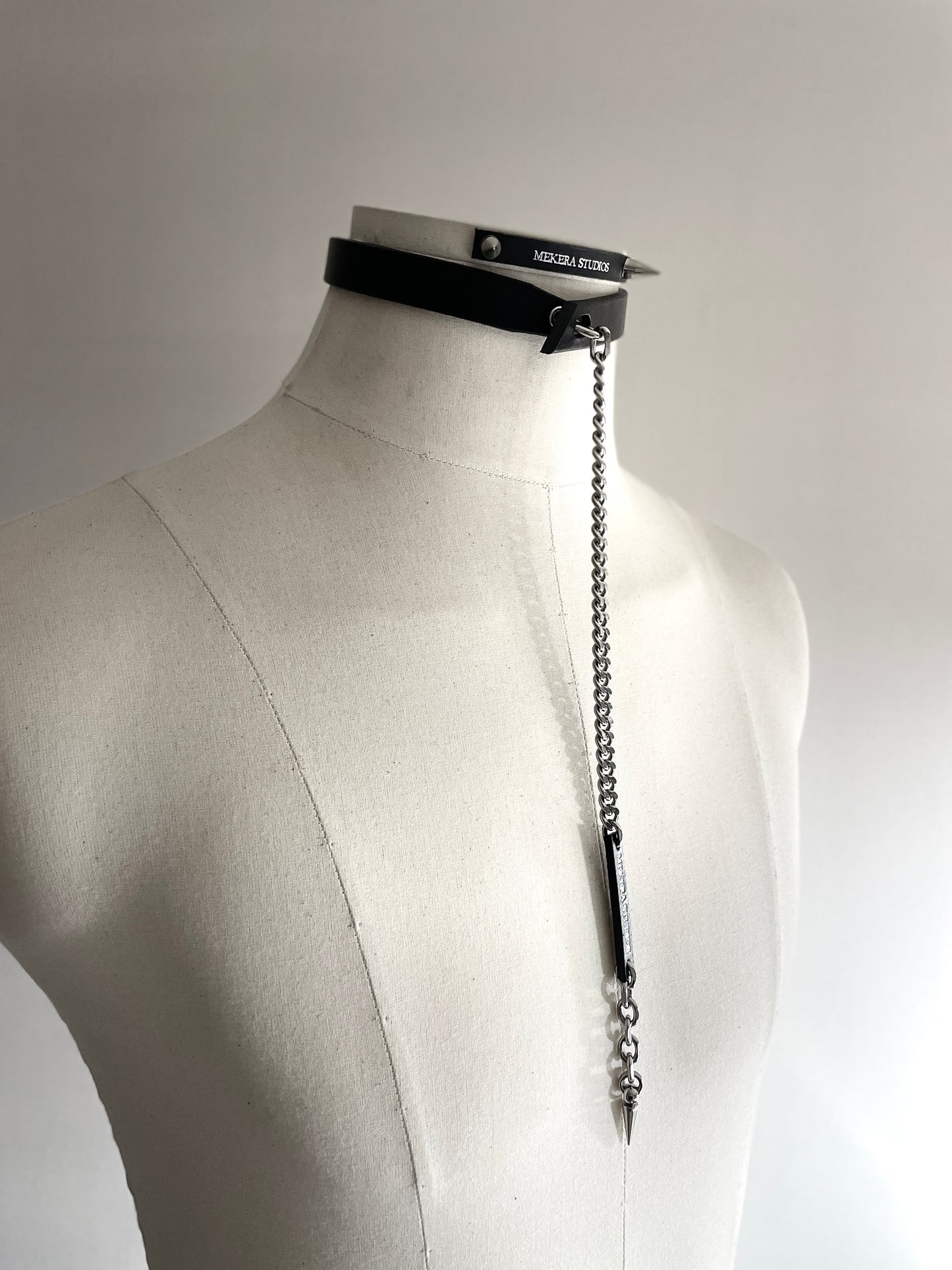 Handcrafted Italian Leather Choker M-1 Limited Edition Handcrafted - MEKERA STUDIOS