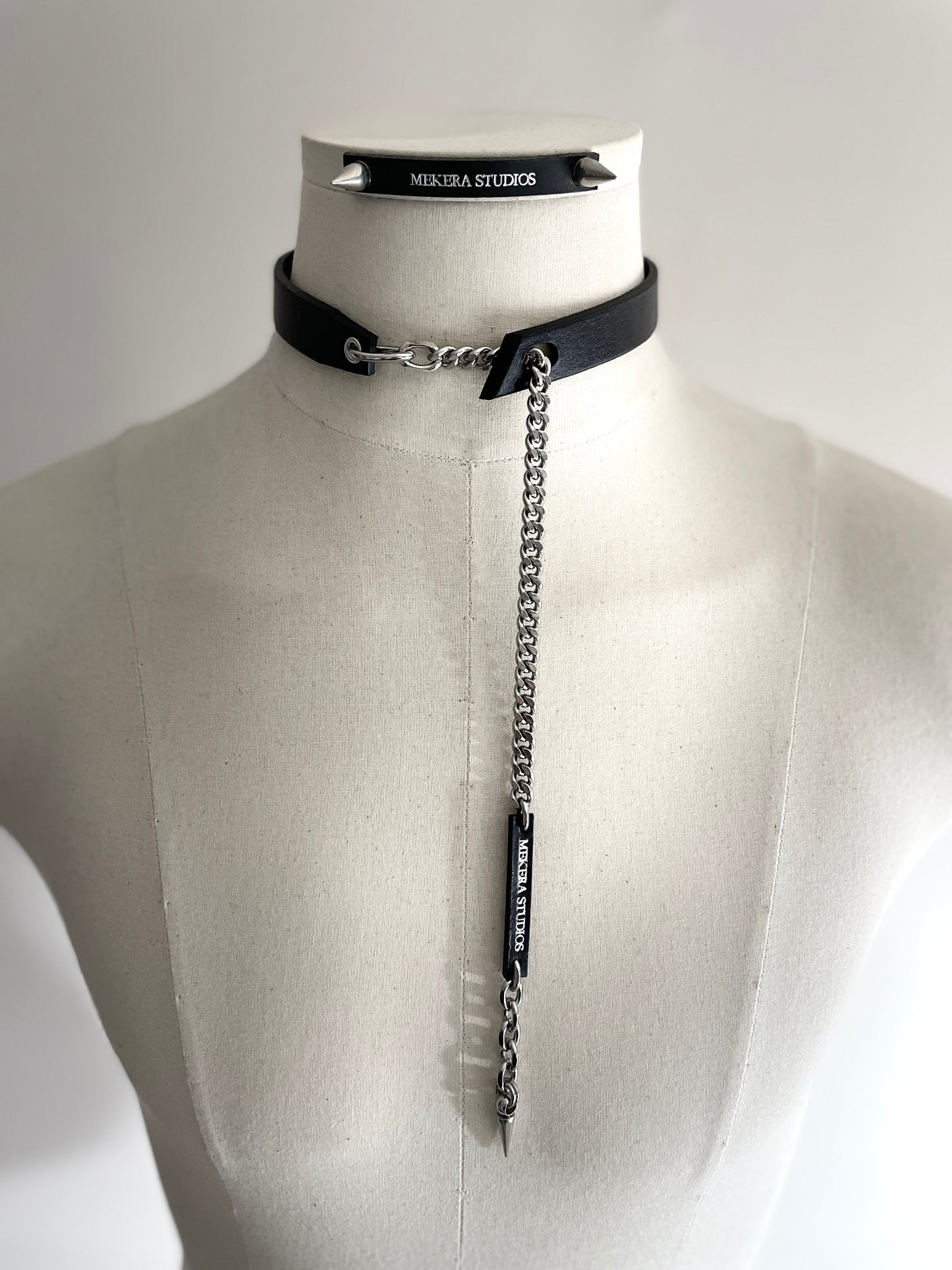 Handcrafted Italian Leather Choker M-1 Limited Edition Handcrafted - MEKERA STUDIOS