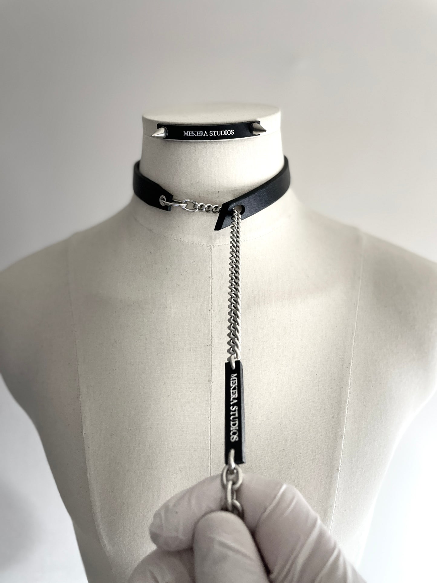 Handcrafted Italian Leather Choker M-1 Limited Edition Handcrafted - MEKERA STUDIOS