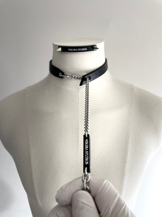 Handcrafted Italian Leather Choker M-1 Limited Edition Handcrafted - MEKERA STUDIOS