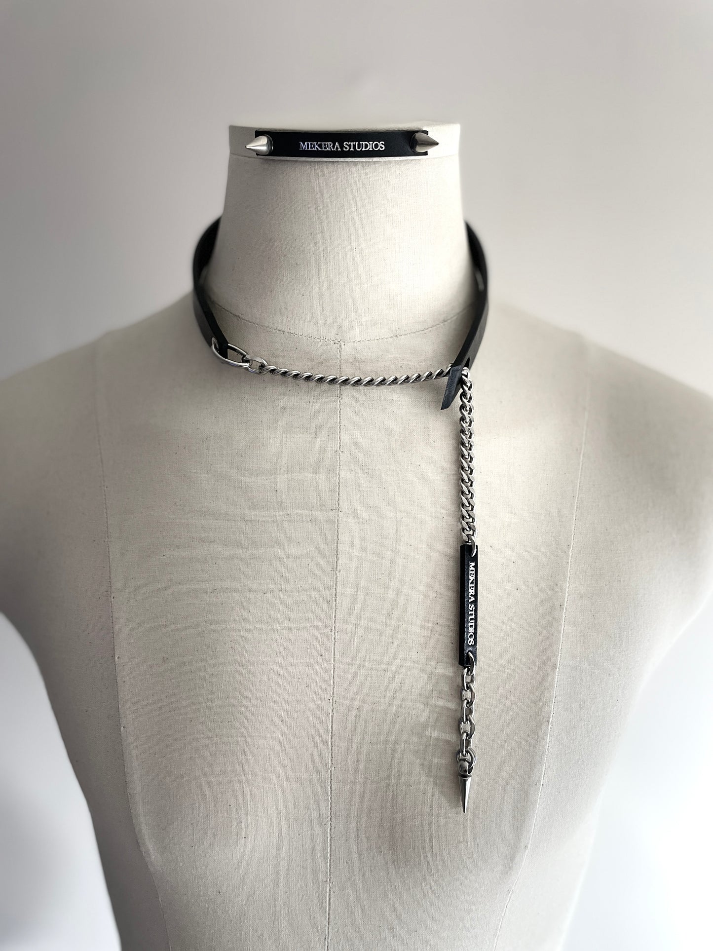 Handcrafted Italian Leather Choker M-1 Limited Edition Handcrafted - MEKERA STUDIOS