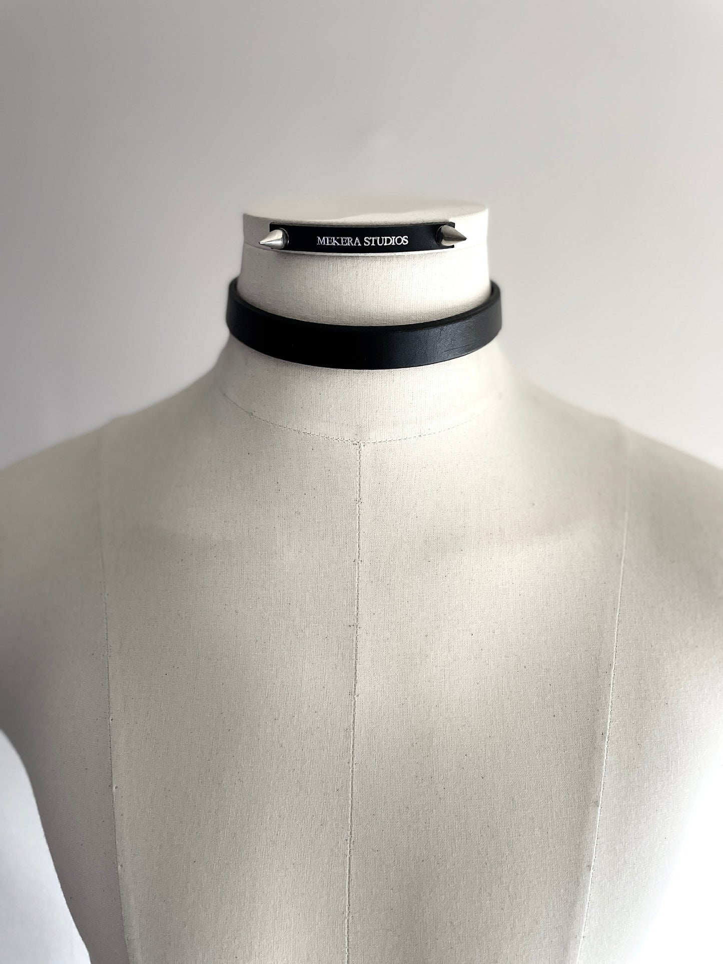 Handcrafted Italian Leather Choker M-1 Limited Edition Handcrafted - MEKERA STUDIOS