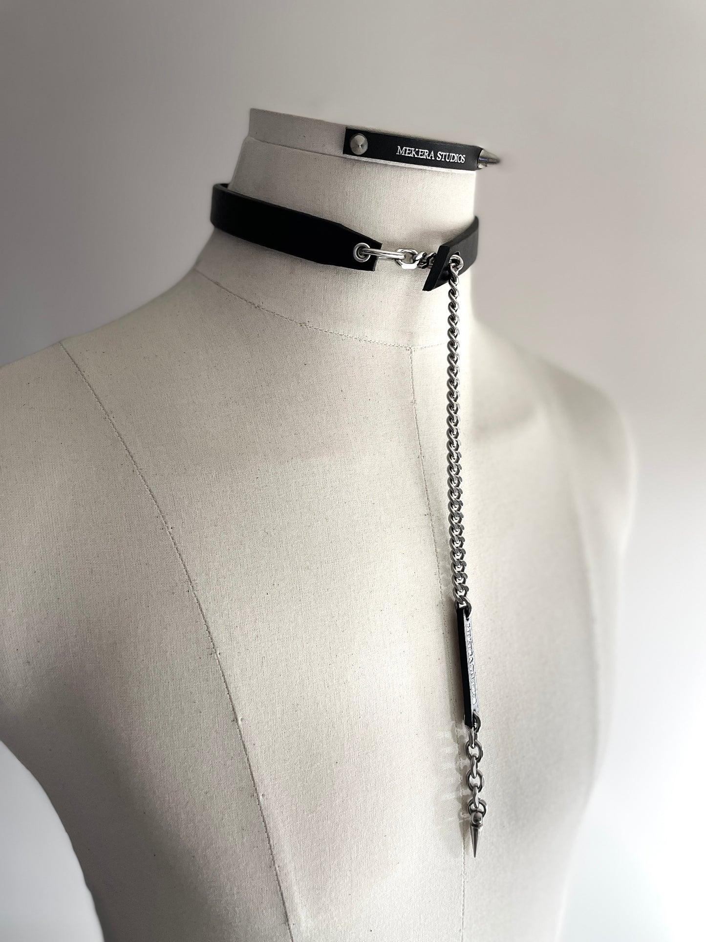 Handcrafted Italian Leather Choker M-1 Limited Edition Handcrafted - MEKERA STUDIOS