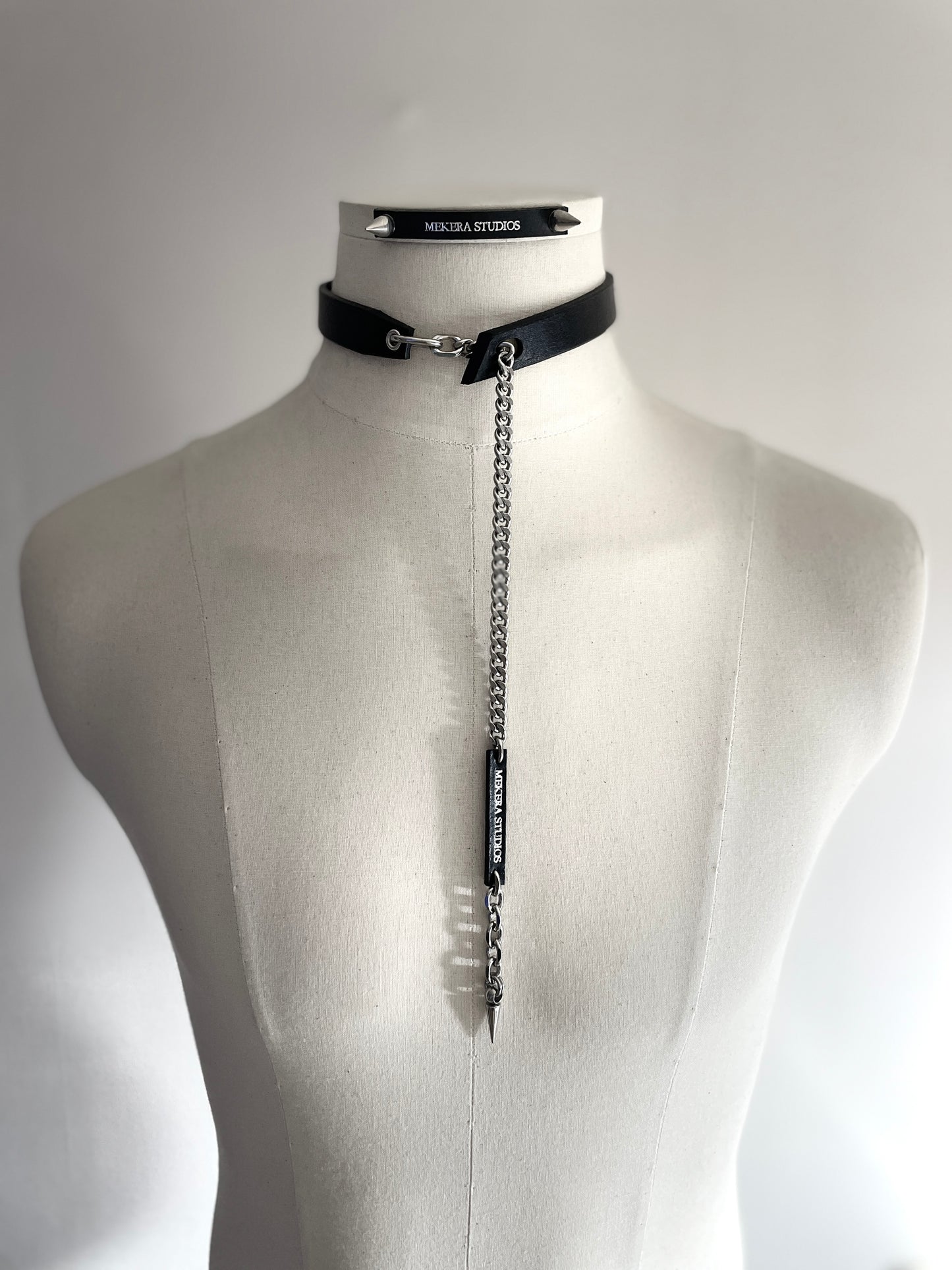 Handcrafted Italian Leather Choker M-1 Limited Edition Handcrafted - MEKERA STUDIOS