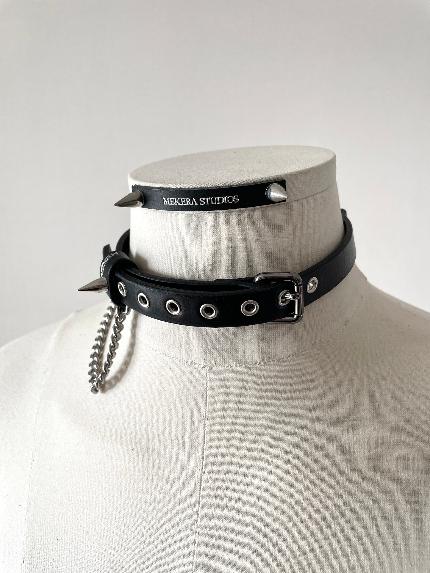 Handcrafted Italian Leather Choker M-2 Limited Edition Handcrafted - MEKERA STUDIOS