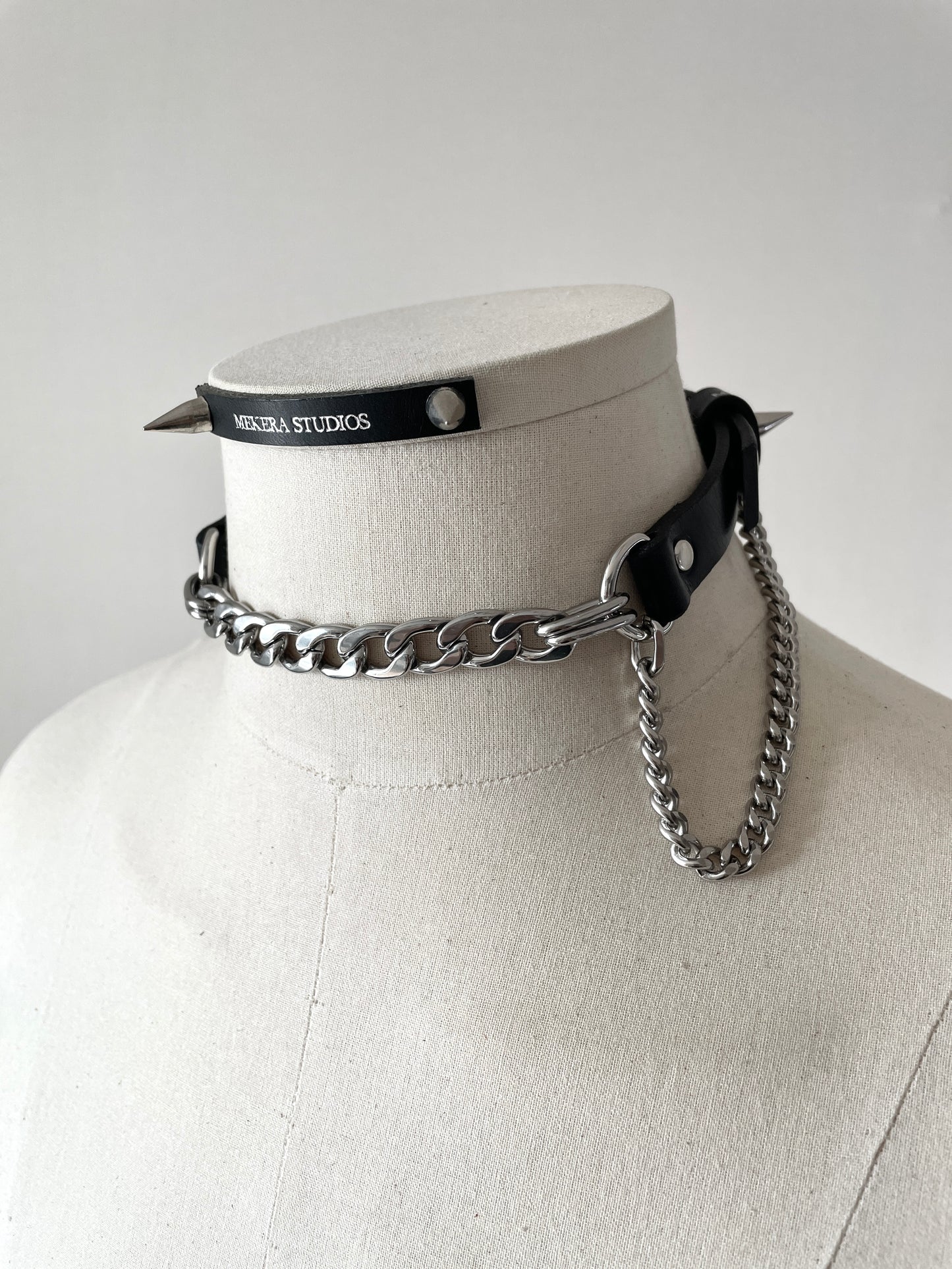 Handcrafted Italian Leather Choker M-2 Limited Edition Handcrafted - MEKERA STUDIOS