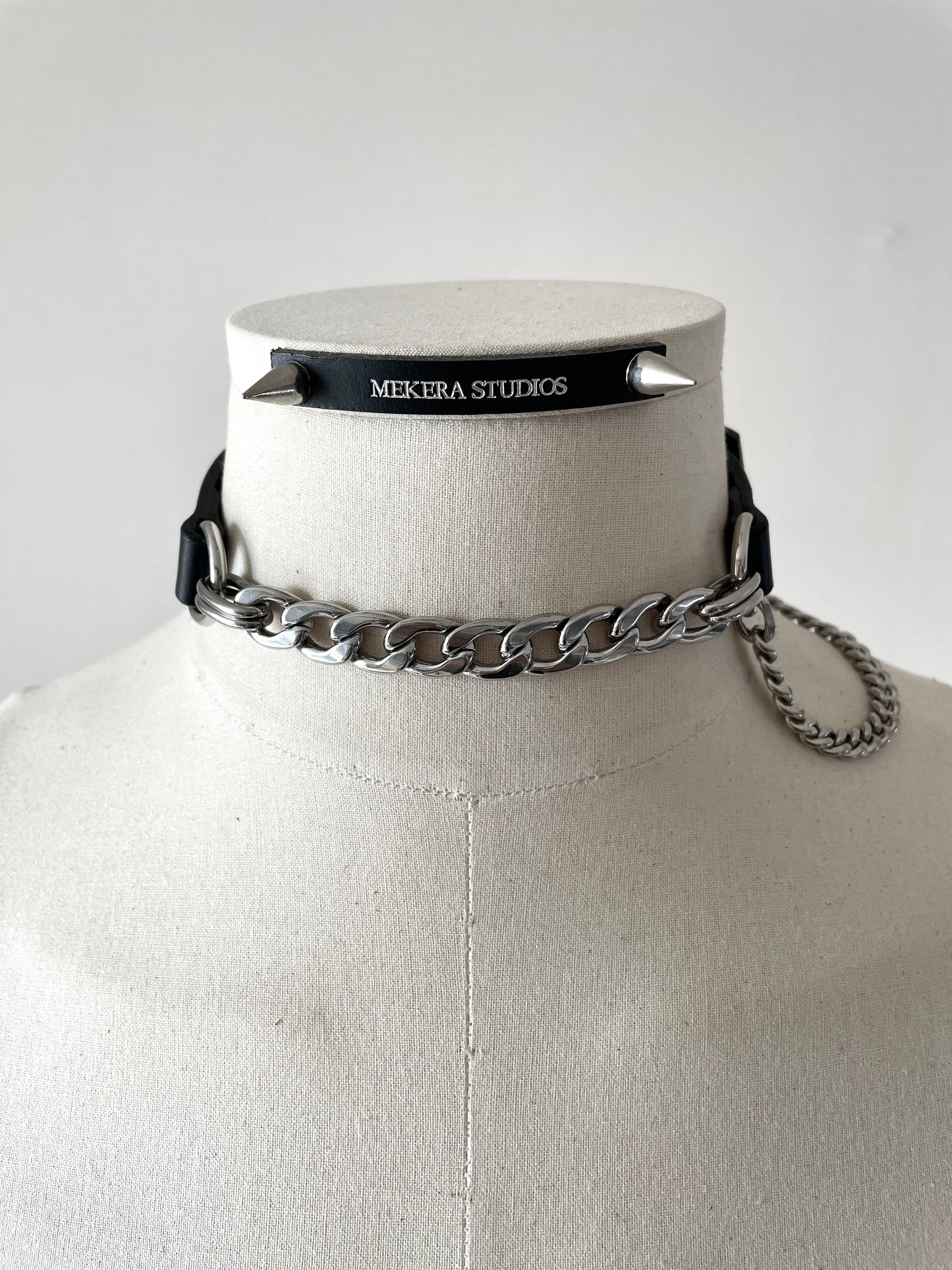 Handcrafted Italian Leather Choker M-2 Limited Edition Handcrafted - MEKERA STUDIOS