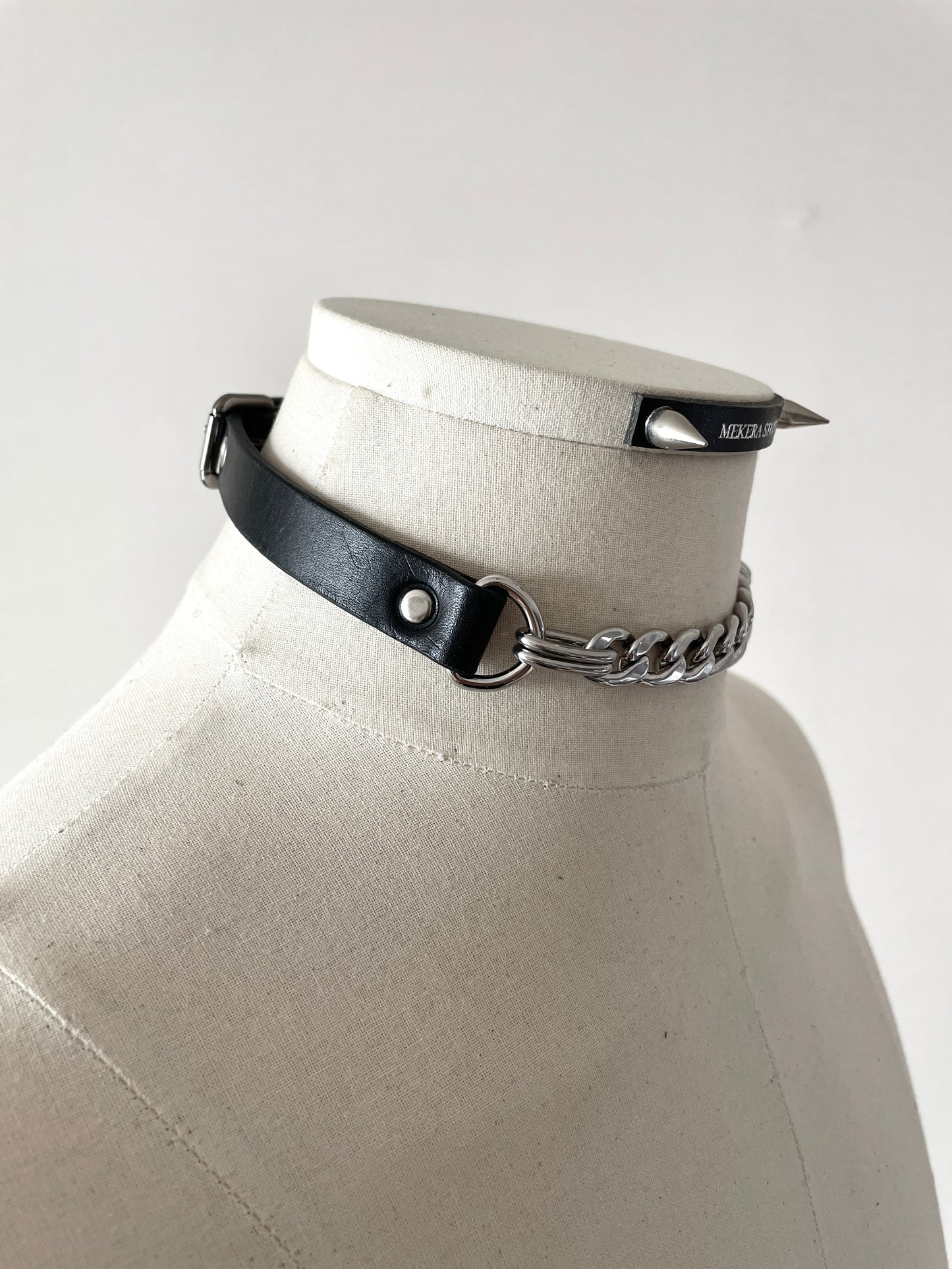 Handcrafted Italian Leather Choker M-2 Limited Edition Handcrafted - MEKERA STUDIOS