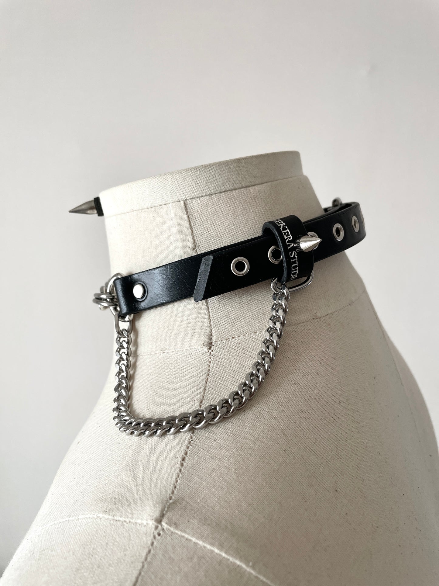 Handcrafted Italian Leather Choker M-2 Limited Edition Handcrafted - MEKERA STUDIOS