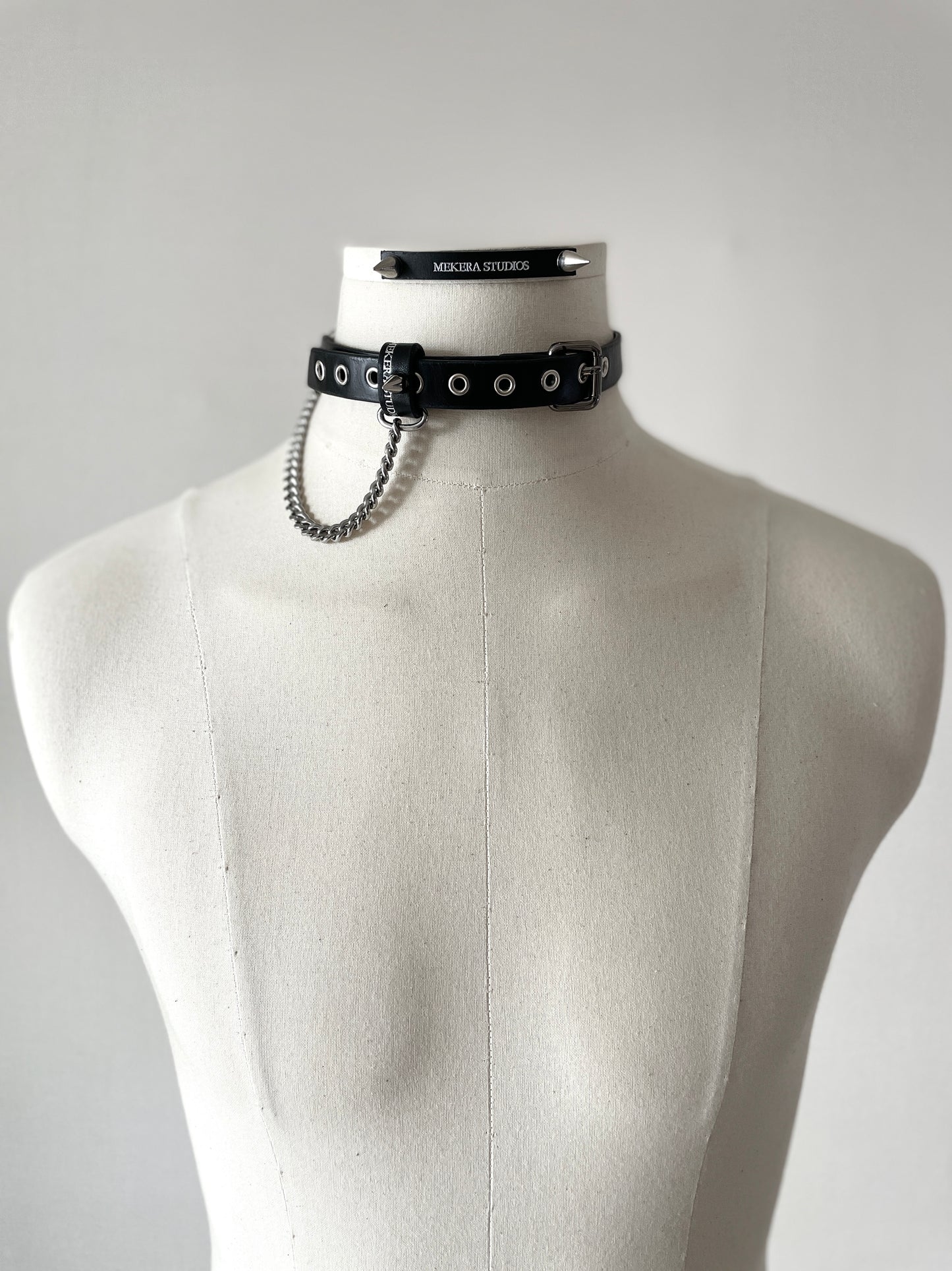 Handcrafted Italian Leather Choker M-2 Limited Edition Handcrafted - MEKERA STUDIOS