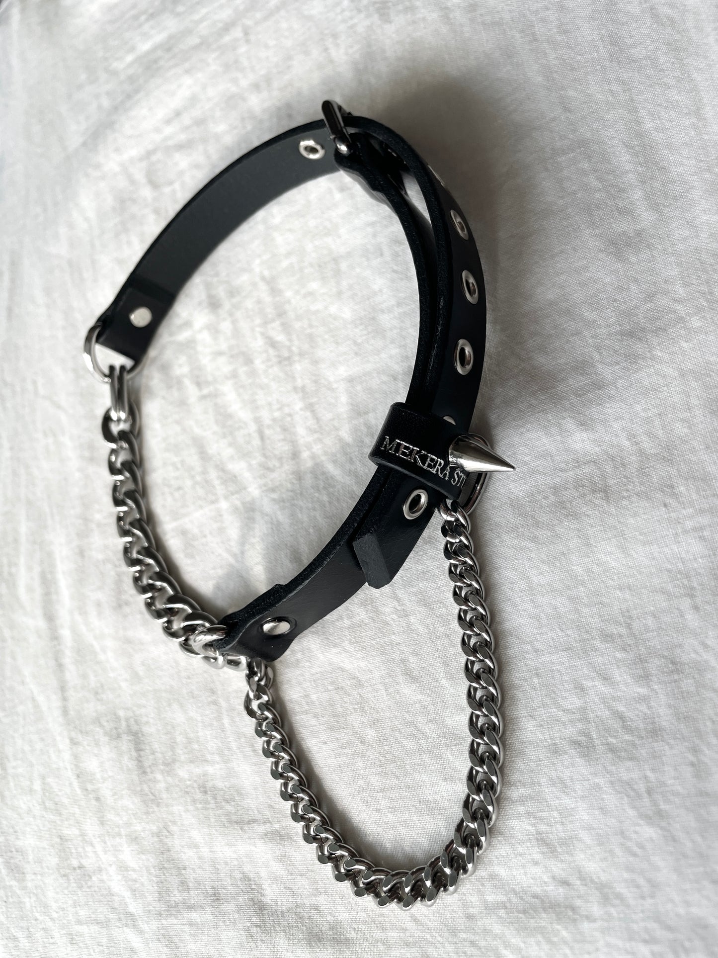 Handcrafted Italian Leather Choker M-2 Limited Edition Handcrafted - MEKERA STUDIOS