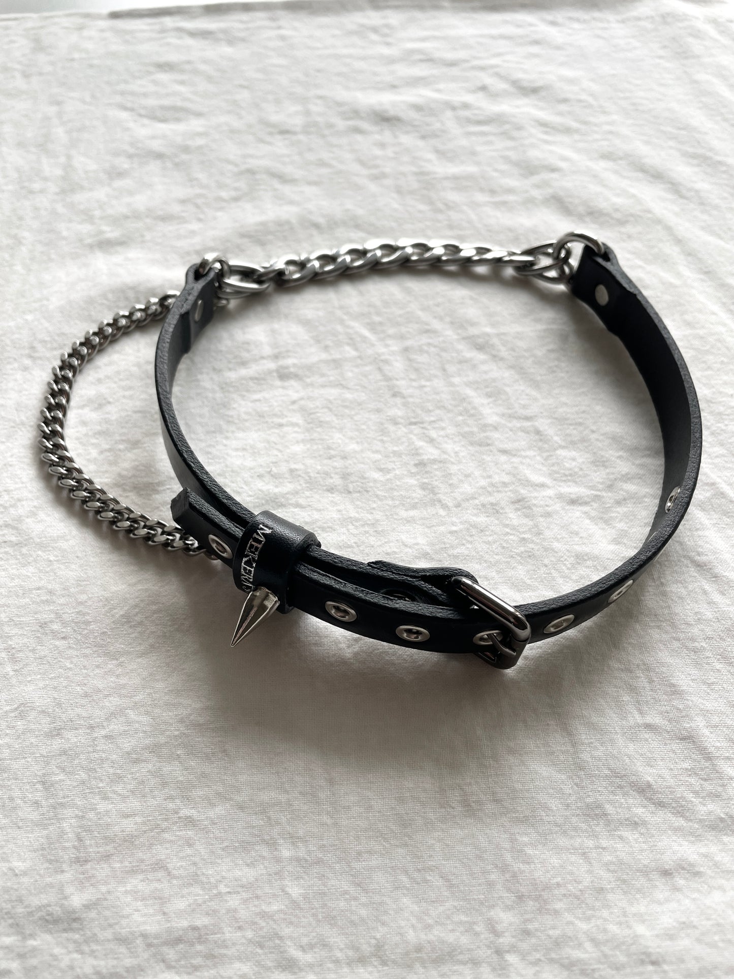 Handcrafted Italian Leather Choker M-2 Limited Edition Handcrafted - MEKERA STUDIOS