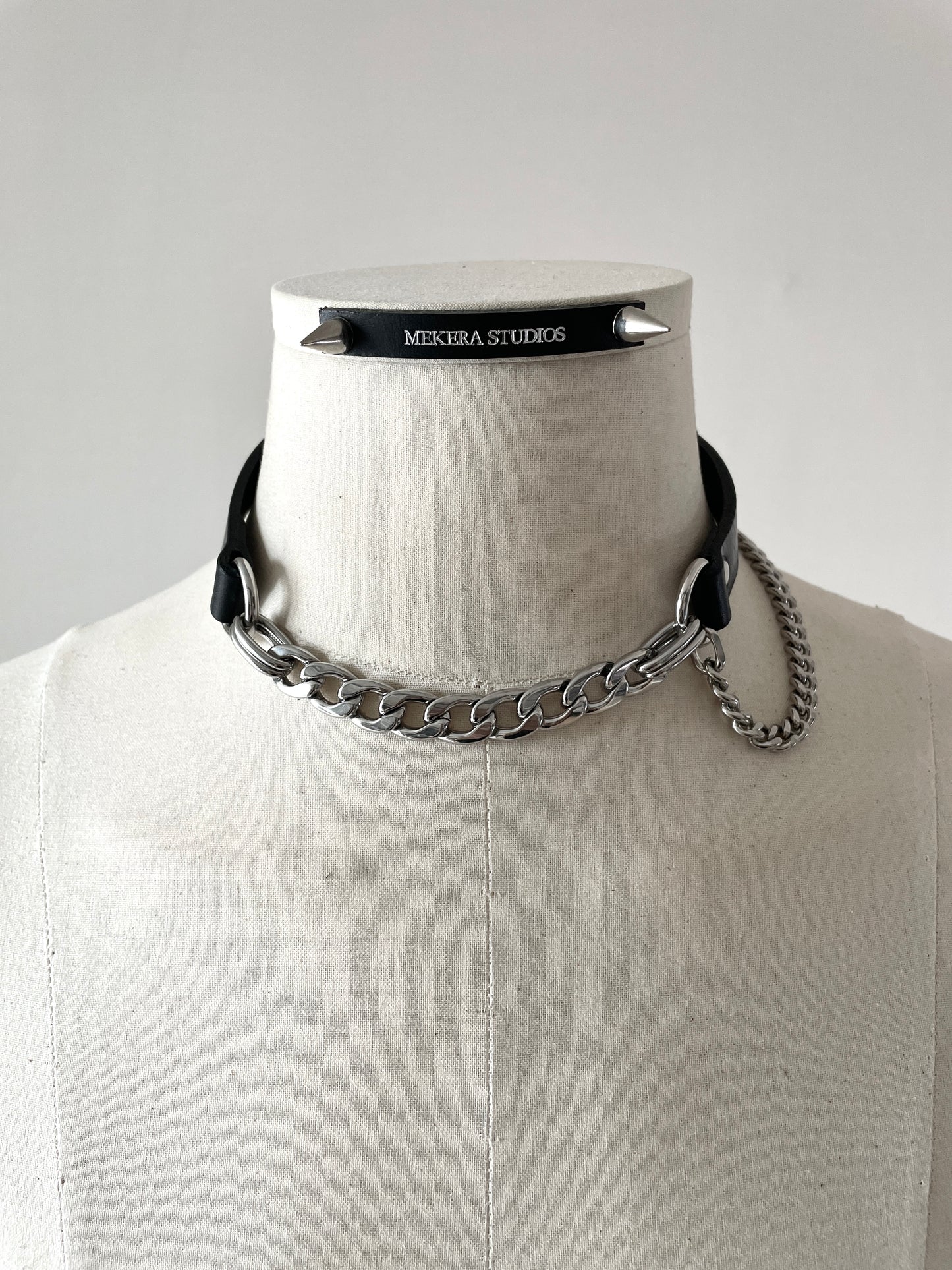 Handcrafted Italian Leather Choker M-2 Limited Edition Handcrafted - MEKERA STUDIOS