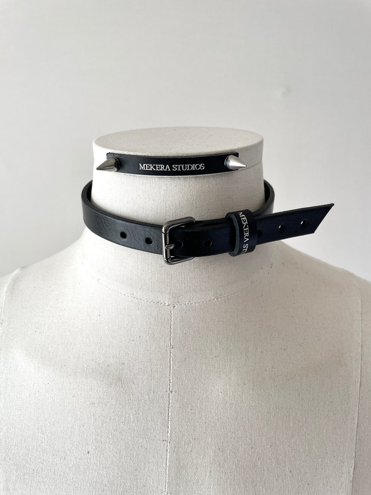 Handcrafted Italian Leather Choker M-3 Limited Edition Handcrafted - MEKERA STUDIOS