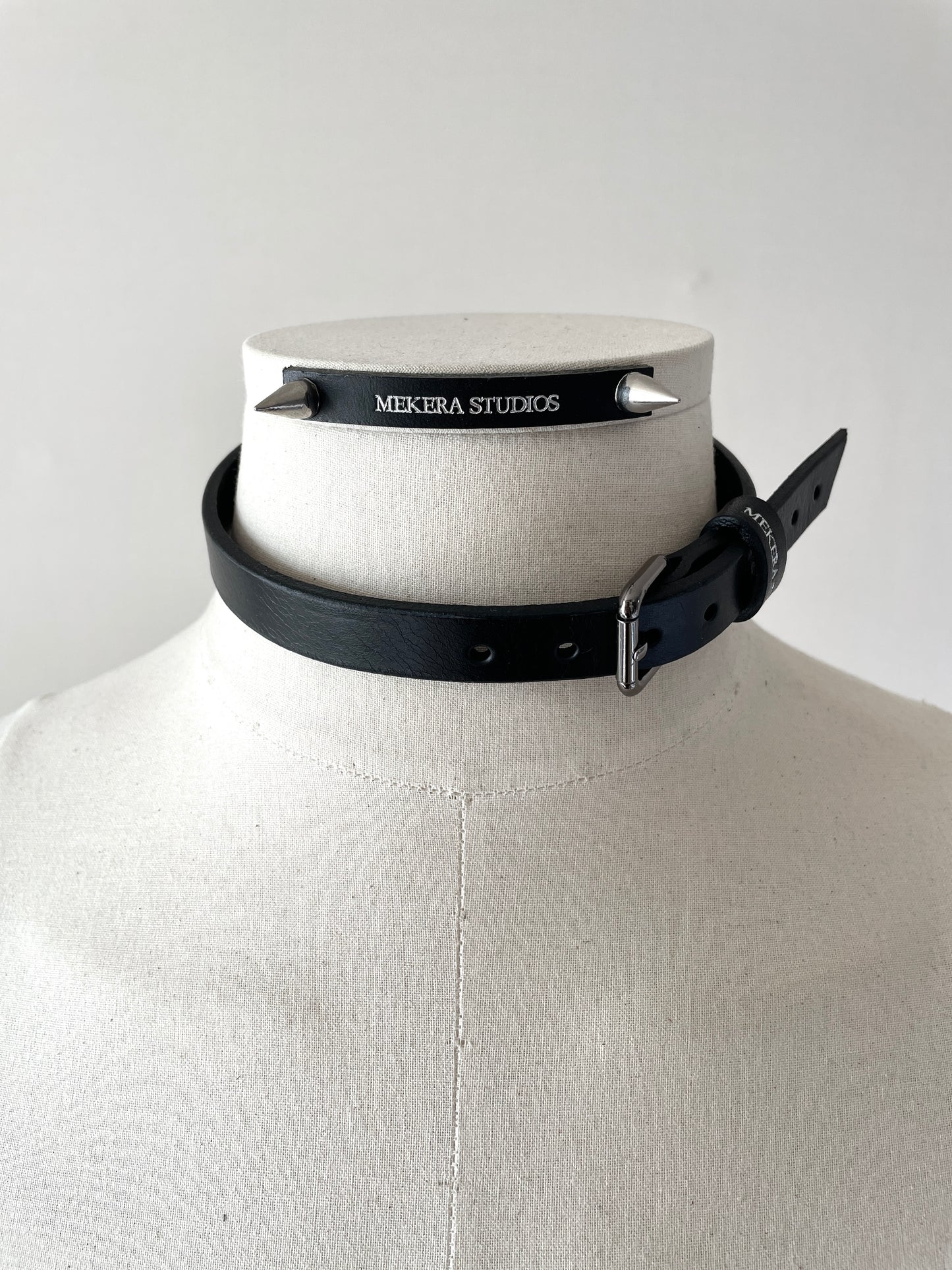 Handcrafted Italian Leather Choker M-3 Limited Edition Handcrafted - MEKERA STUDIOS