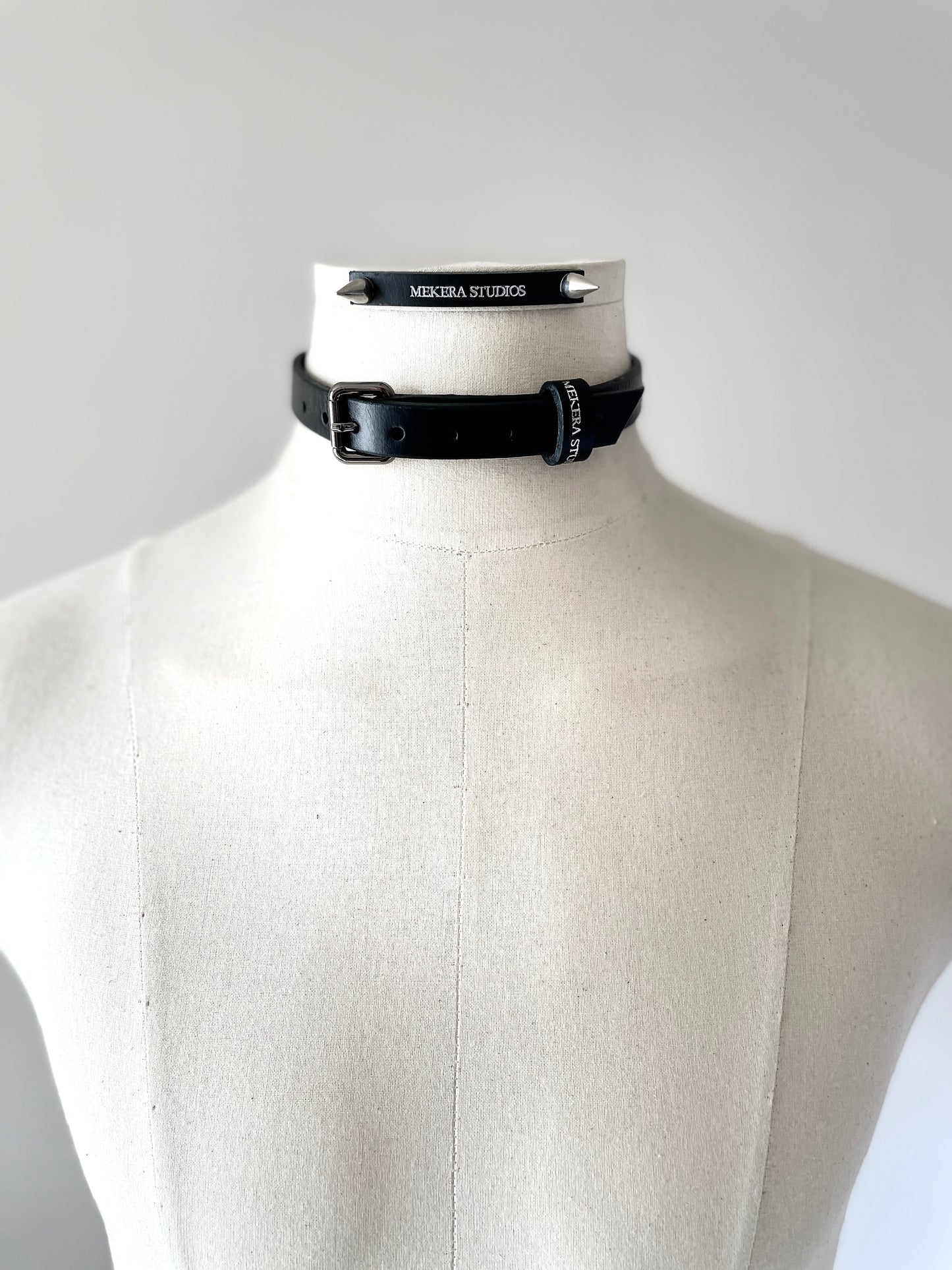 Handcrafted Italian Leather Choker M-3 Limited Edition Handcrafted - MEKERA STUDIOS