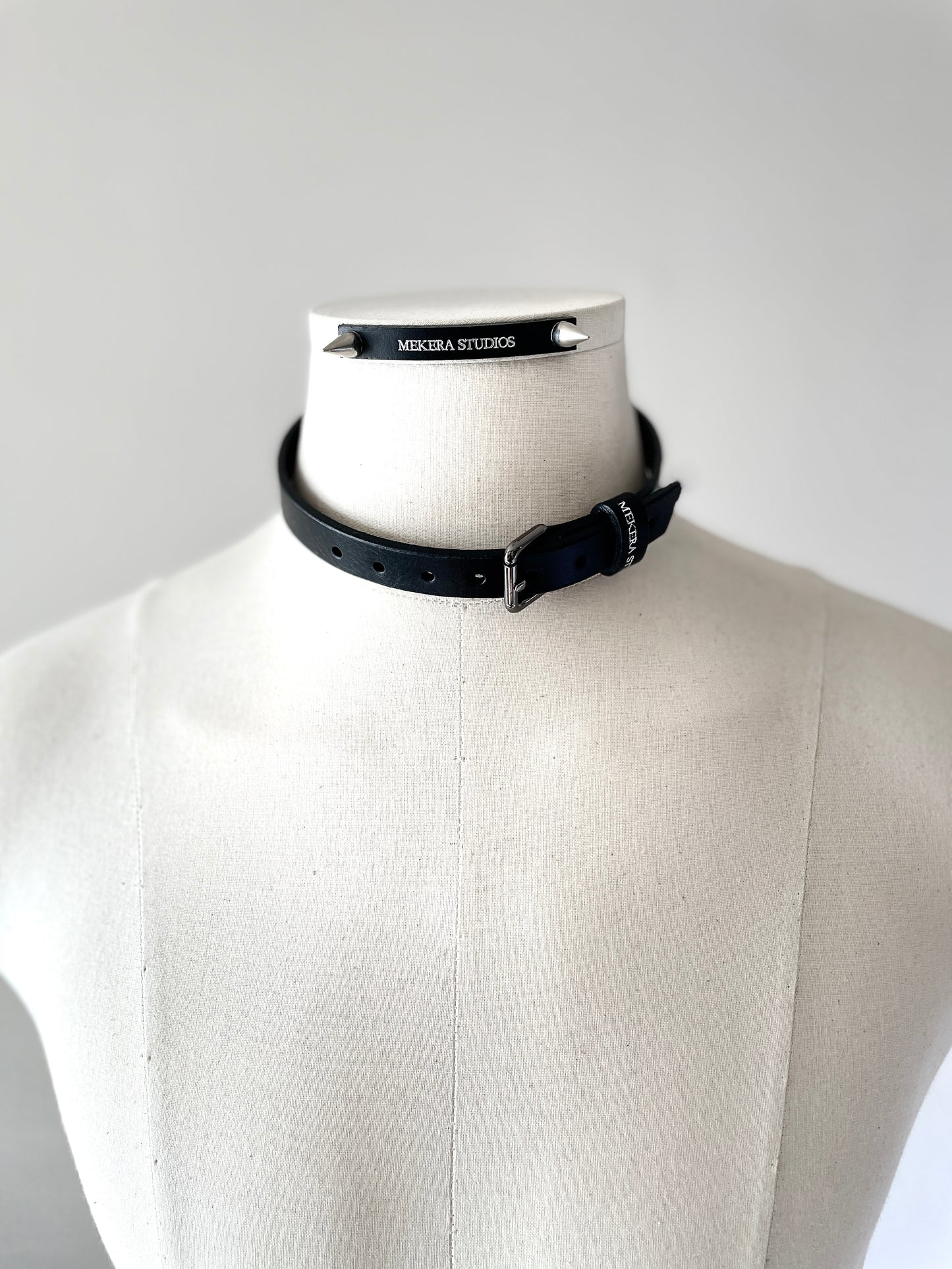 Handcrafted Italian Leather Choker M-3 Limited Edition Handcrafted - MEKERA STUDIOS