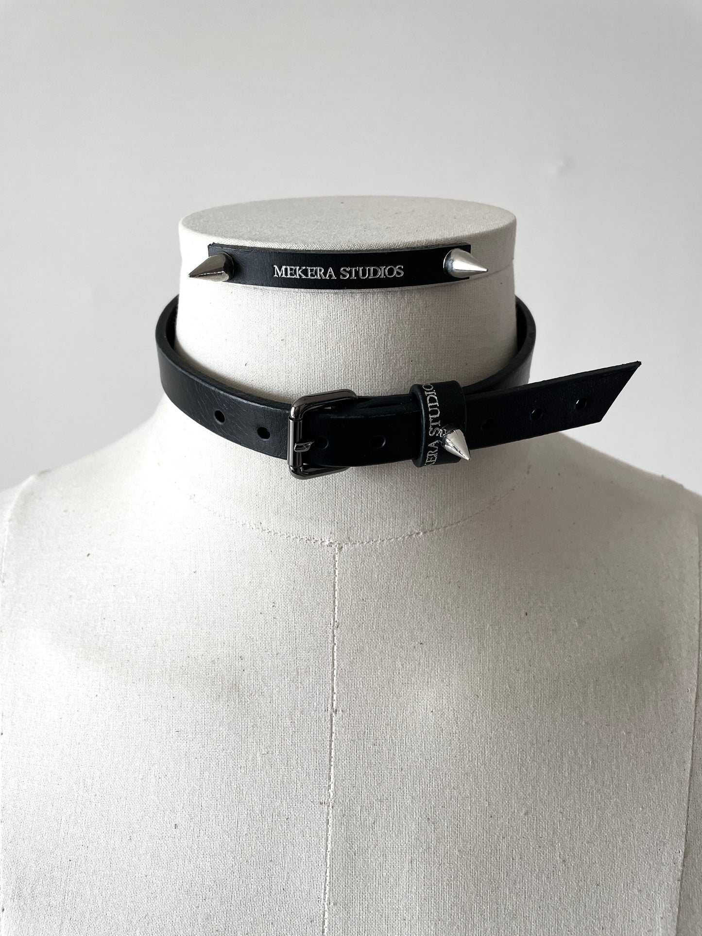 Handcrafted Italian Leather Choker M-3 Limited Edition Handcrafted - MEKERA STUDIOS