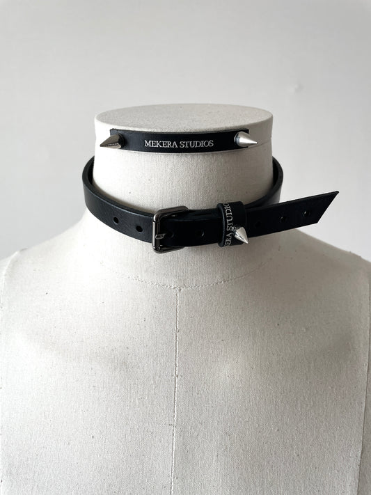 Handcrafted Italian Leather Choker M-3 Limited Edition Handcrafted - MEKERA STUDIOS