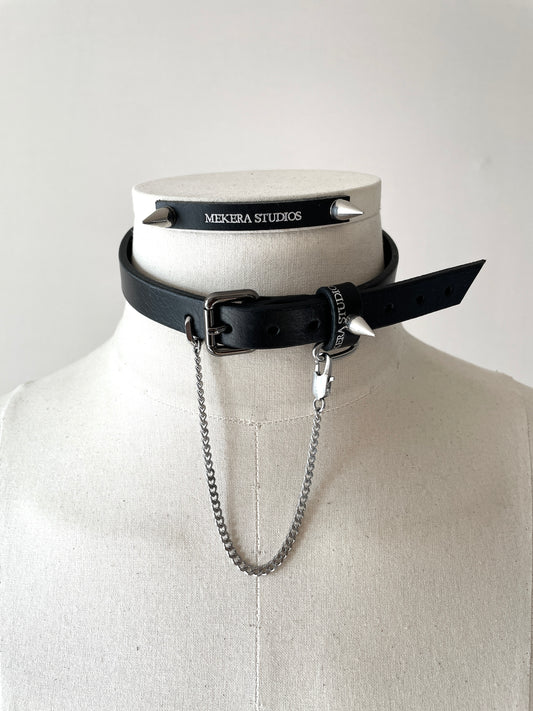 Handcrafted Italian Leather Choker M-4 Limited Edition Handcrafted - MEKERA STUDIOS