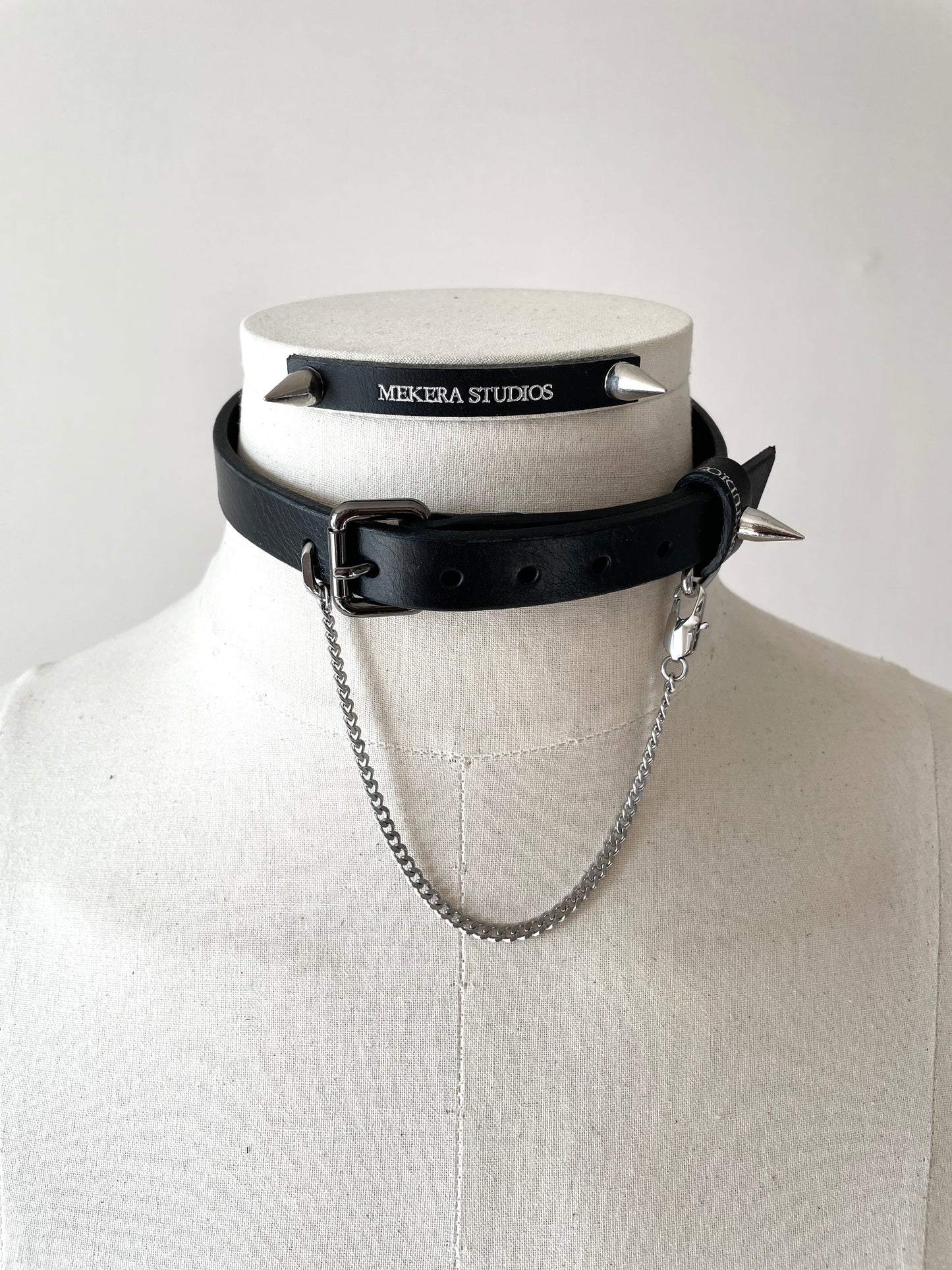 Handcrafted Italian Leather Choker M-4 Limited Edition Handcrafted - MEKERA STUDIOS