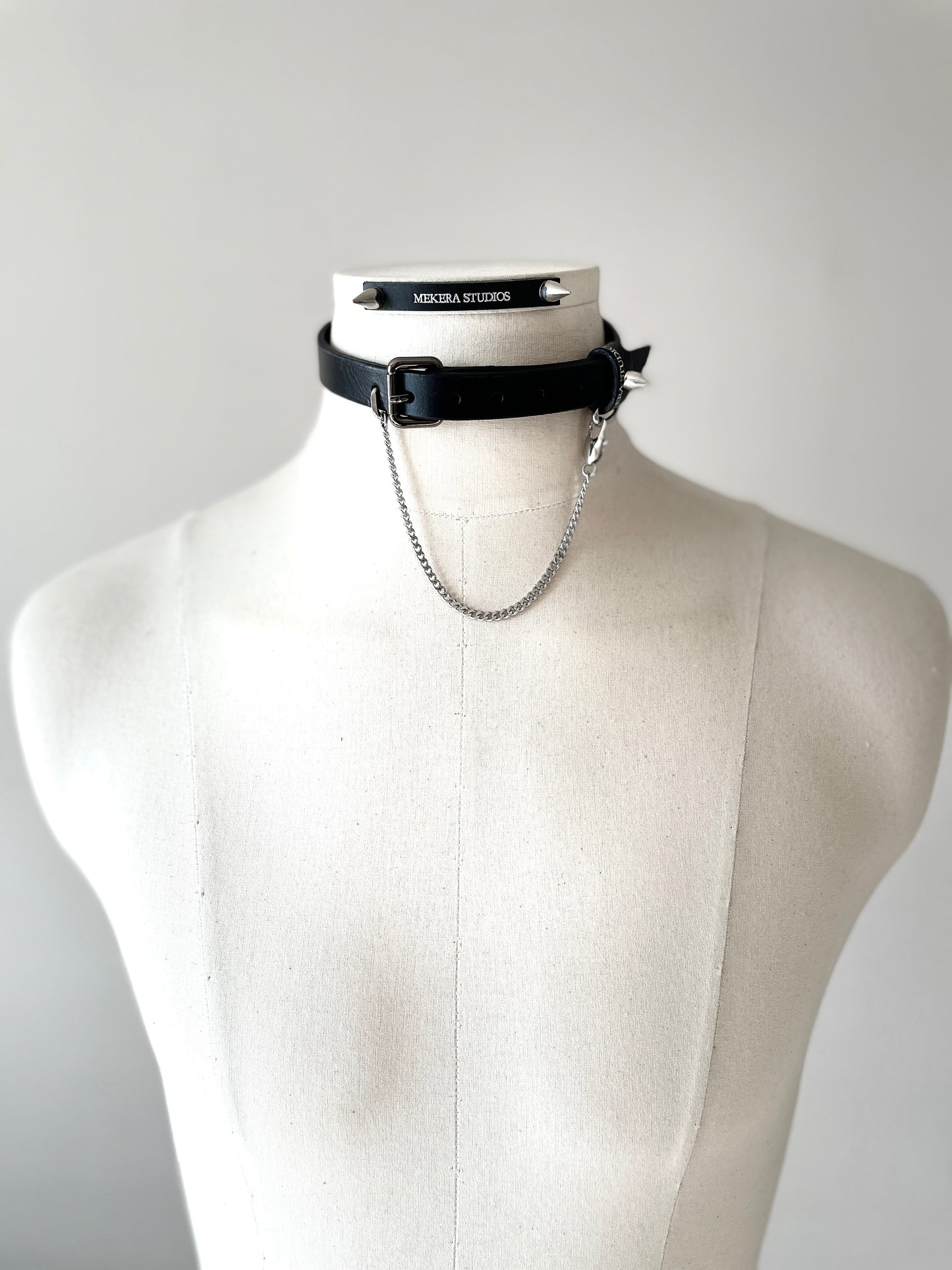 Handcrafted Italian Leather Choker M-4 Limited Edition Handcrafted - MEKERA STUDIOS
