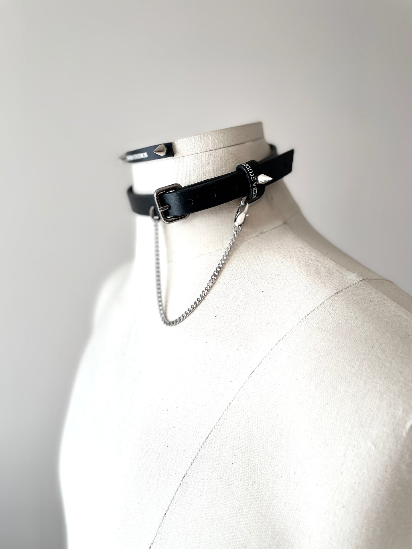 Handcrafted Italian Leather Choker M-4 Limited Edition Handcrafted - MEKERA STUDIOS