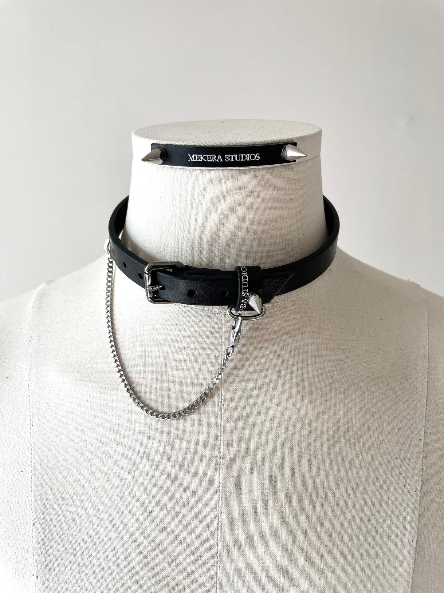 Handcrafted Italian Leather Choker M-4 Limited Edition Handcrafted - MEKERA STUDIOS