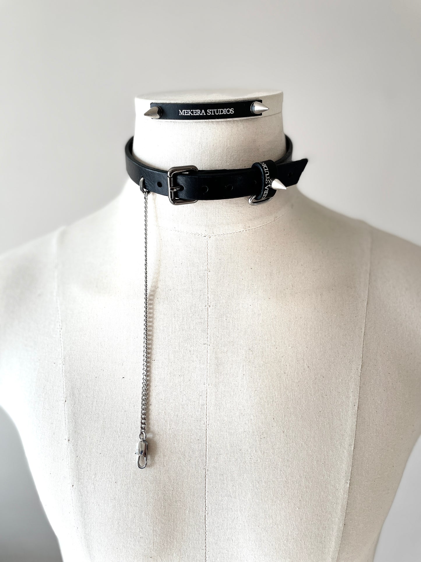 Handcrafted Italian Leather Choker M-4 Limited Edition Handcrafted - MEKERA STUDIOS