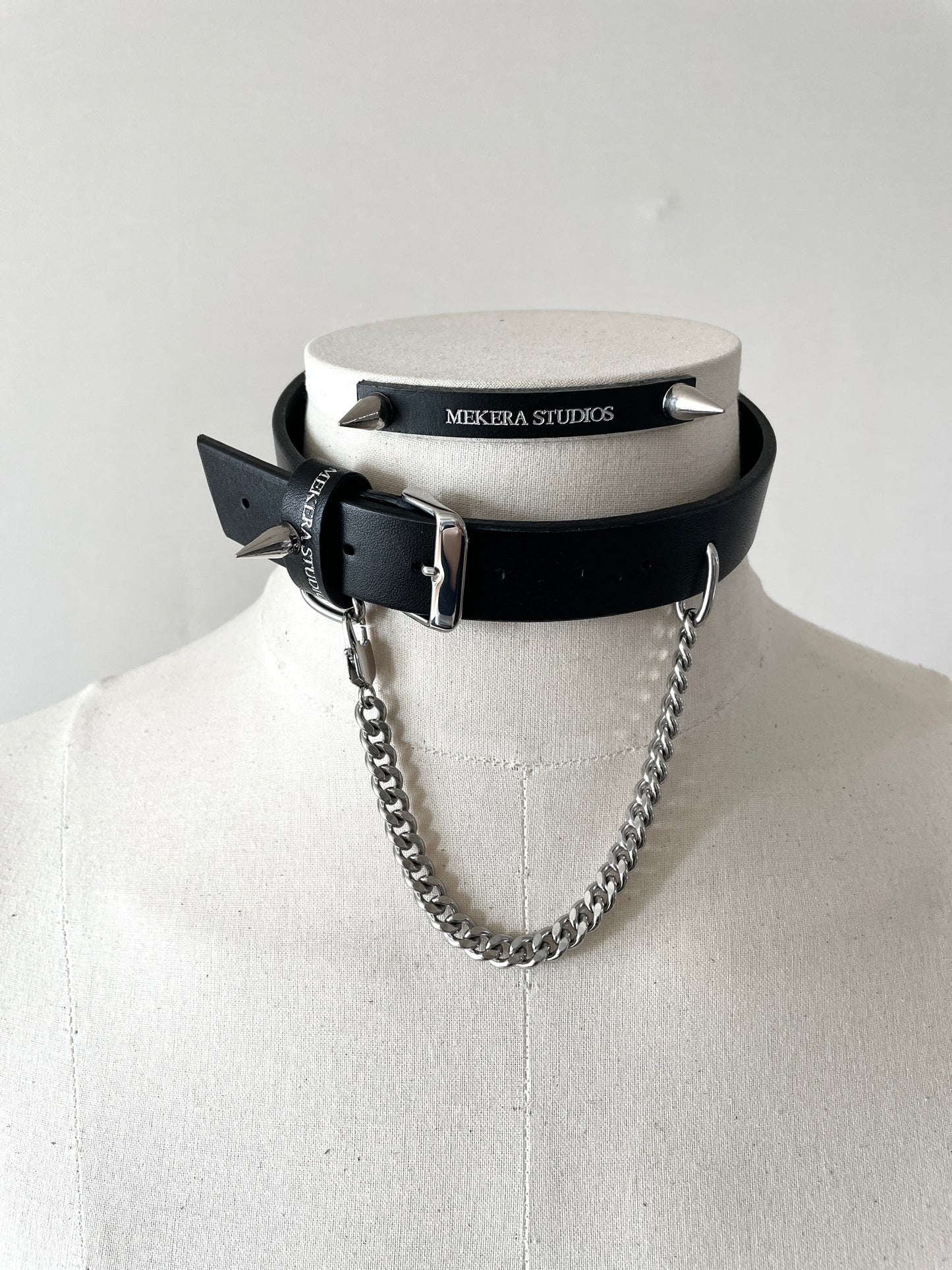 Handcrafted Italian Leather Choker M-5 Limited Edition Handcrafted - MEKERA STUDIOS