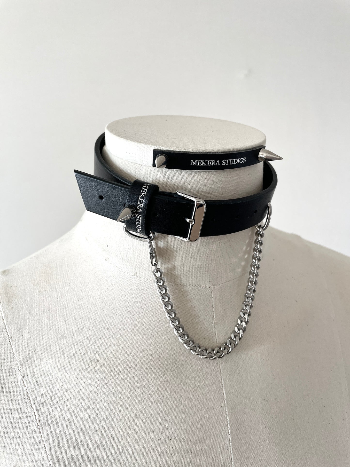 Handcrafted Italian Leather Choker M-5 Limited Edition Handcrafted - MEKERA STUDIOS