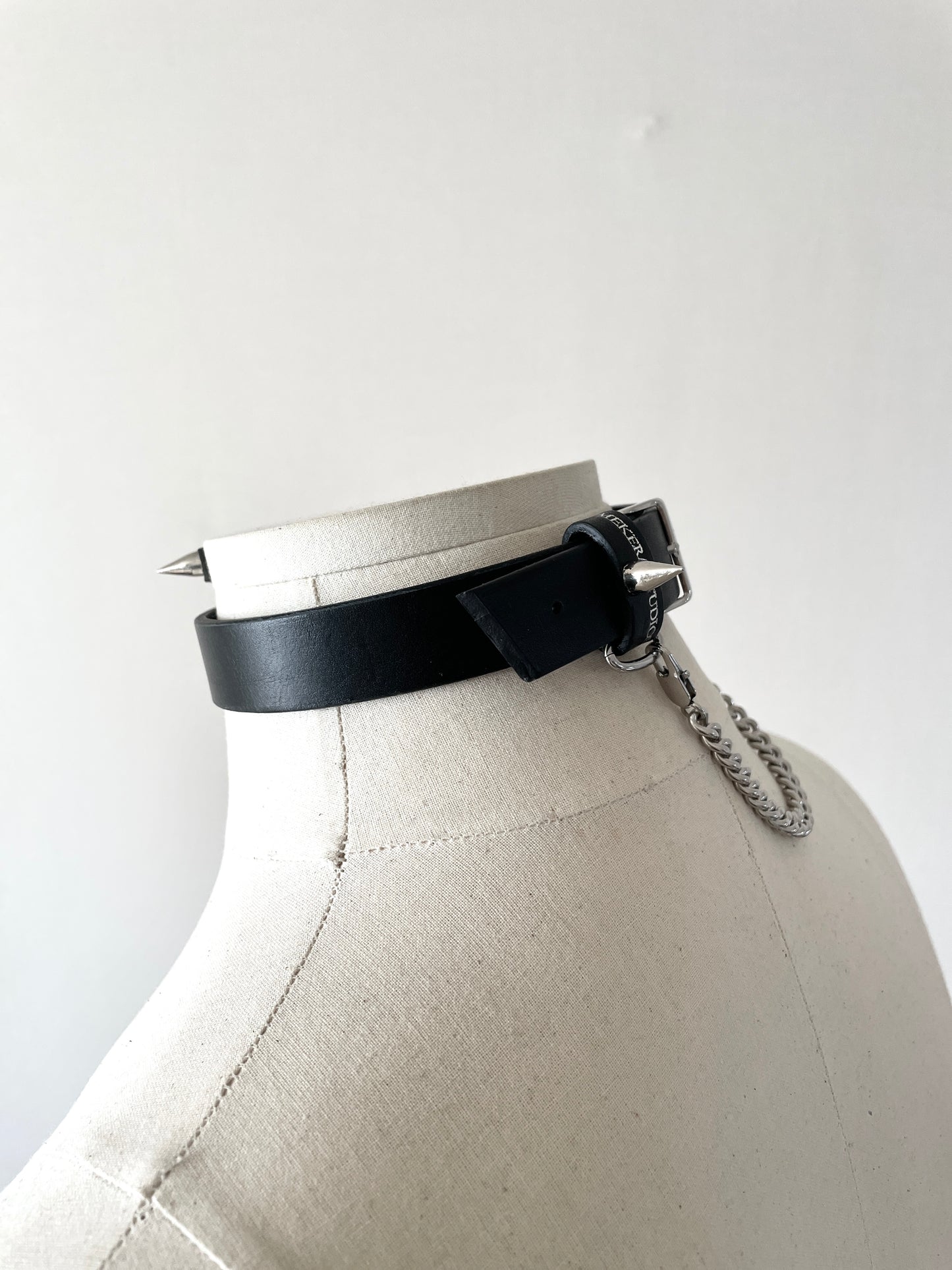 Handcrafted Italian Leather Choker M-5 Limited Edition Handcrafted - MEKERA STUDIOS