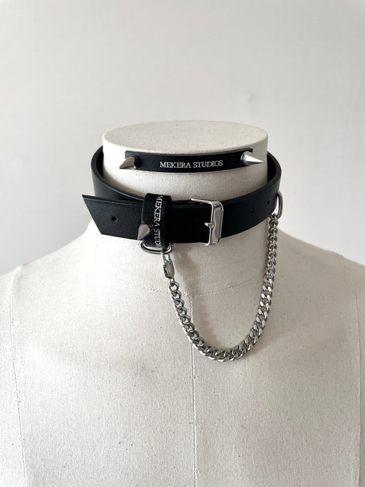 Handcrafted Italian Leather Choker M-5 Limited Edition Handcrafted - MEKERA STUDIOS