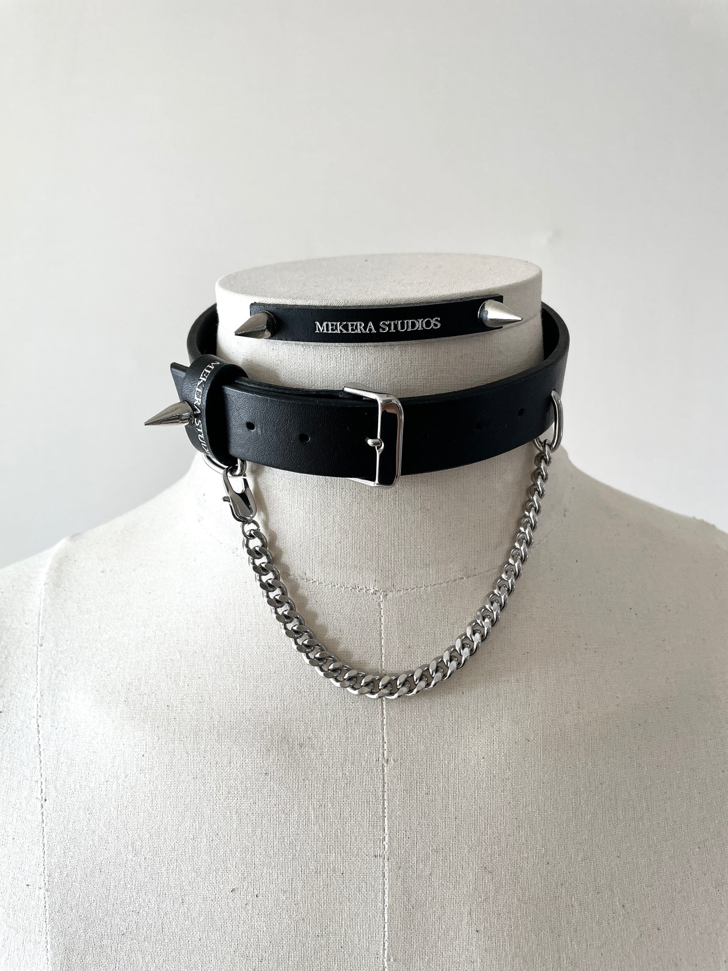 Handcrafted Italian Leather Choker M-5 Limited Edition Handcrafted - MEKERA STUDIOS