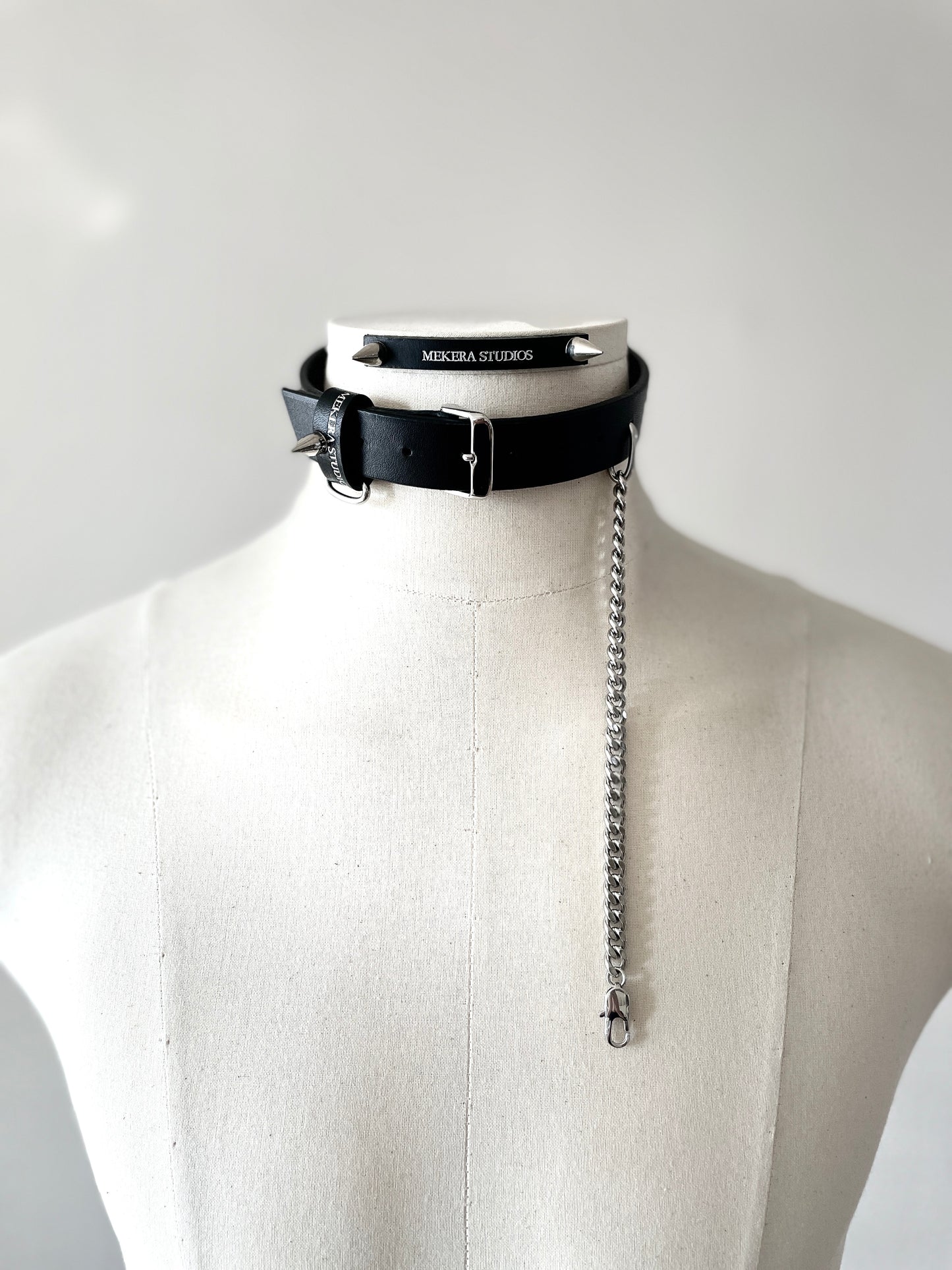 Handcrafted Italian Leather Choker M-5 Limited Edition Handcrafted - MEKERA STUDIOS