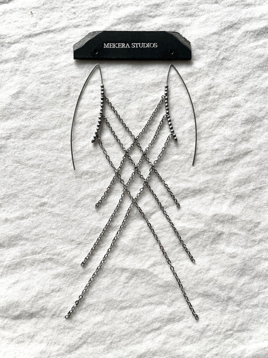 Curve Chain Earrings F-17 Collection-[F] limited edition by artisans ー MEKERA STUDIOS