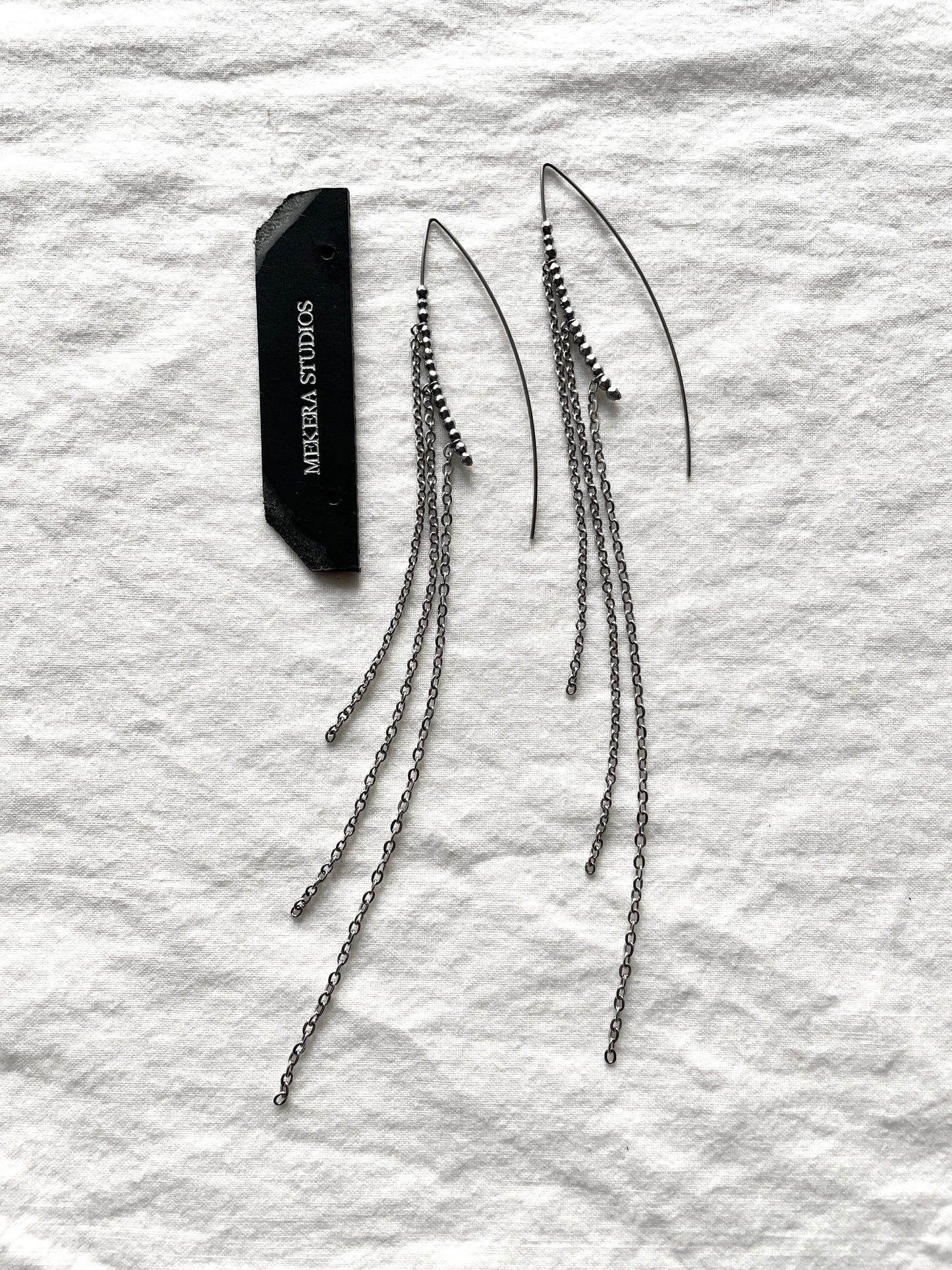 Curve Chain Earrings F-17 Collection-[F] limited edition by artisans ー MEKERA STUDIOS