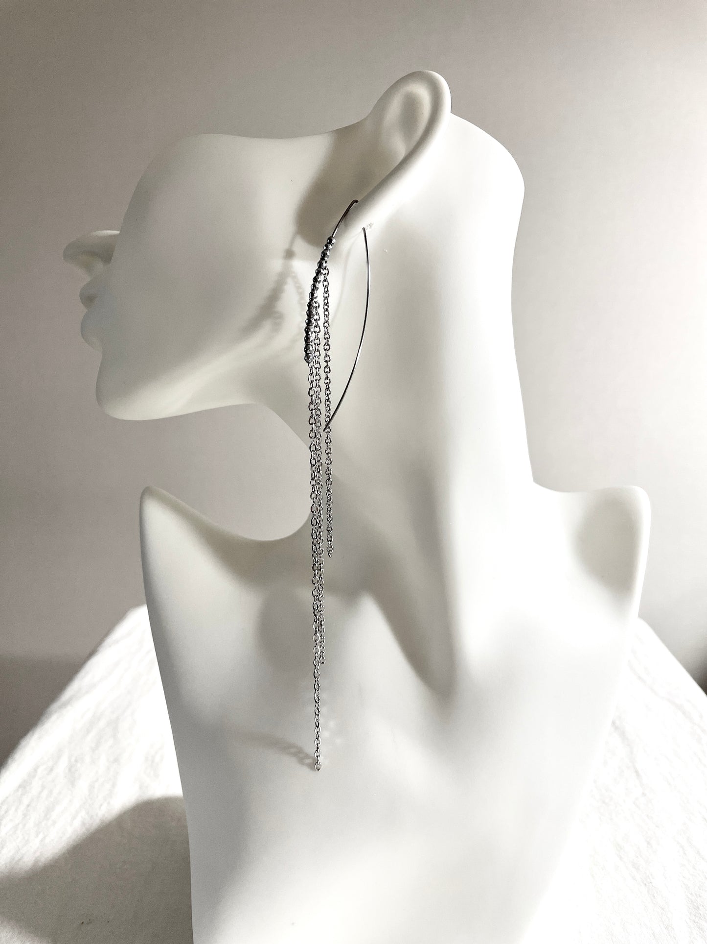 Curve Chain Earrings F-17 Collection-[F] limited edition by artisans ー MEKERA STUDIOS