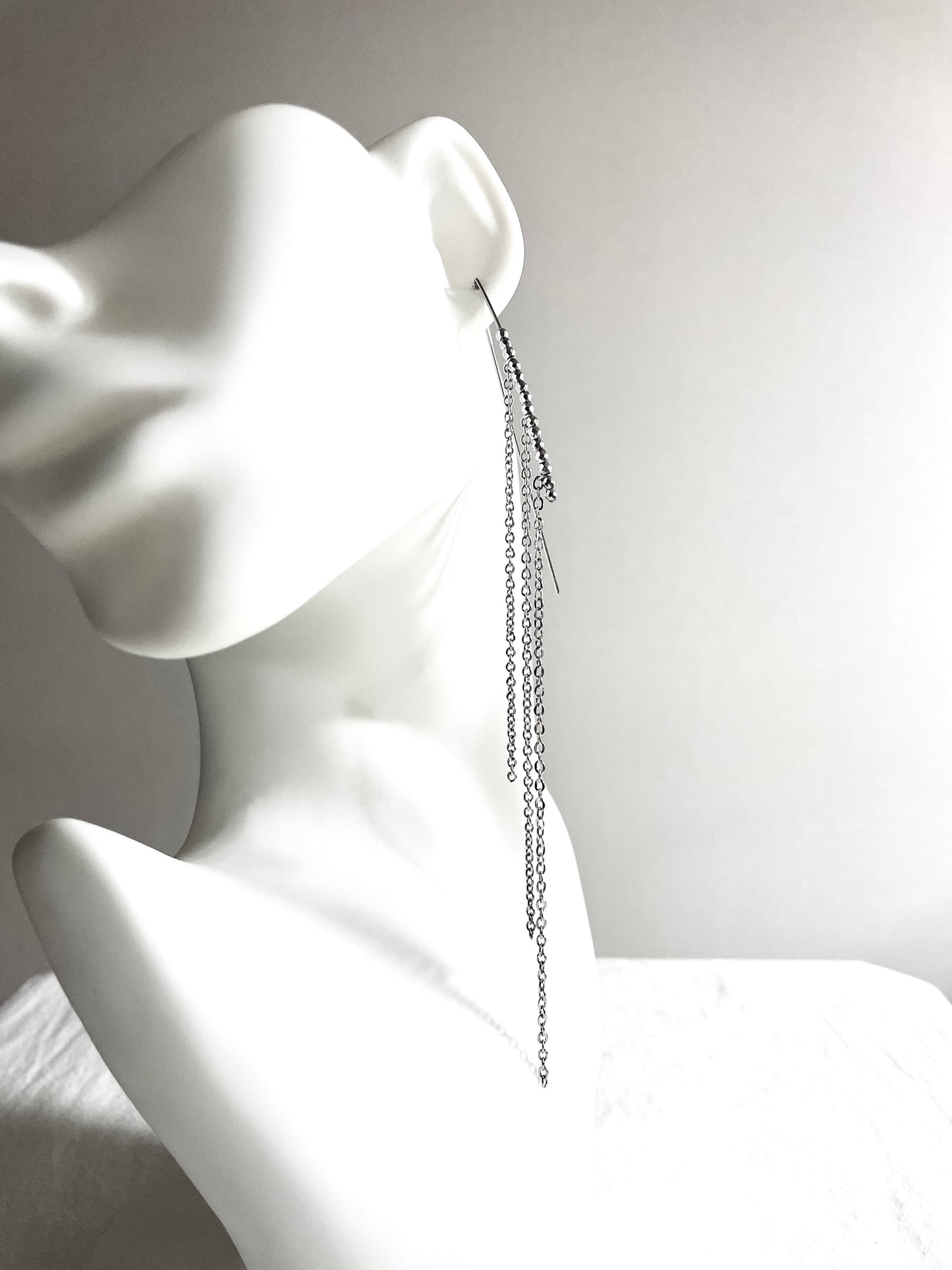 Curve Chain Earrings F-17 Collection-[F] limited edition by artisans ー MEKERA STUDIOS