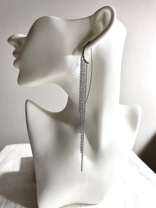 Curve Chain Earrings F-18 Collection-[F] limited edition by artisans ー MEKERA STUDIOS