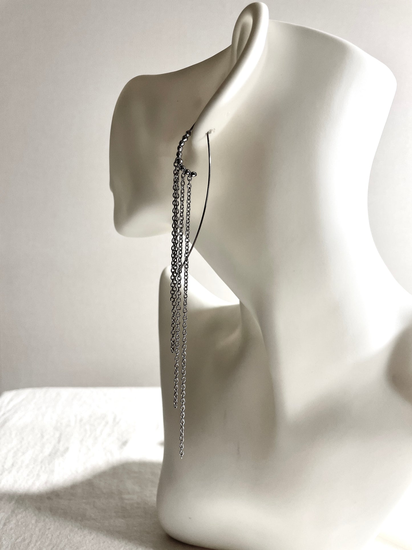 Curve Chain Earrings F-18 Collection-[F] limited edition by artisans ー MEKERA STUDIOS