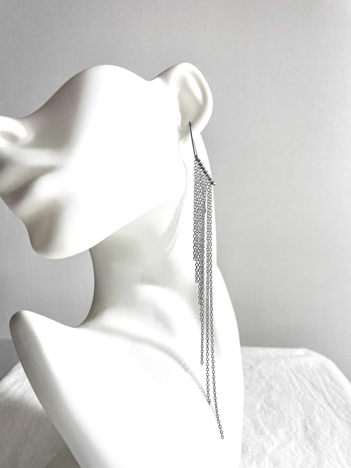 Curve Chain Earrings F-19 Collection-[F] limited edition by artisans ー MEKERA STUDIOS