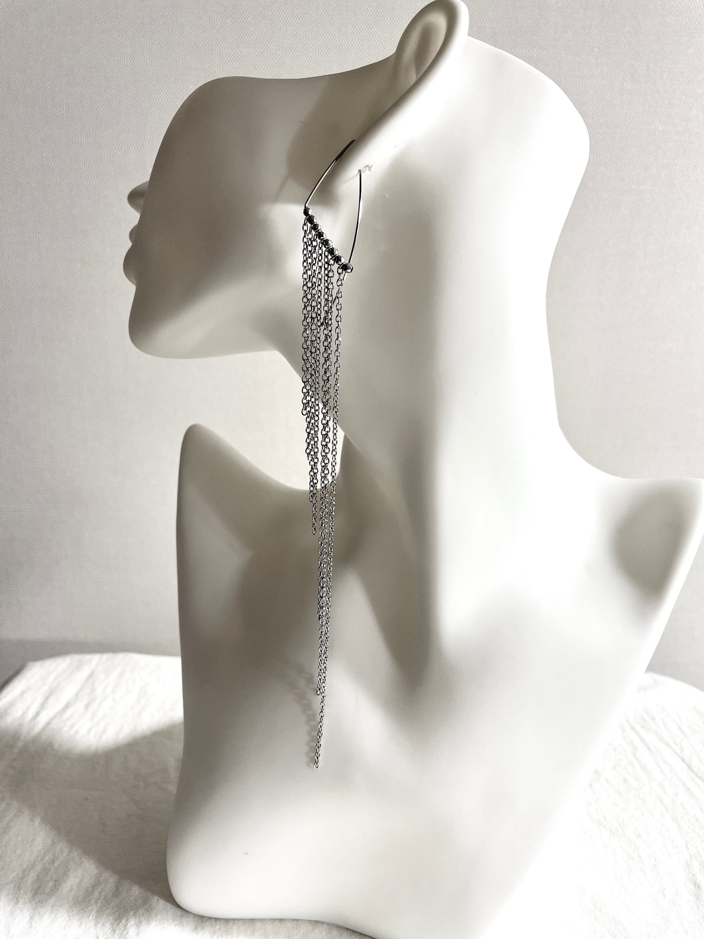 Curve Chain Earrings F-19 Collection-[F] limited edition by artisans ー MEKERA STUDIOS